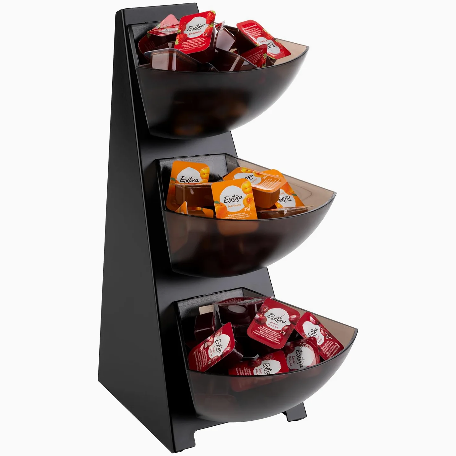 APS 11413 Multi-Rack, étagère de Cuisine, Structure en Acier Inoxydable 18/0, goulotte à portions en Plastique, Distributeur de portions, Volume par goulotte 1 Litre de Contenu, 3 Niveaux