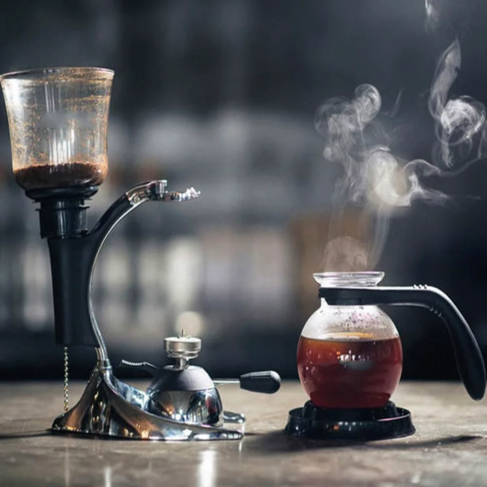ASSICON Expresso en Aluminium Cafetière à Siphon pour Bureau de Restaurant à Domicile, Machine à thé Chaud pour brasseur de café sous Vide Convient à la Plupart Cafetière sur cuisinière