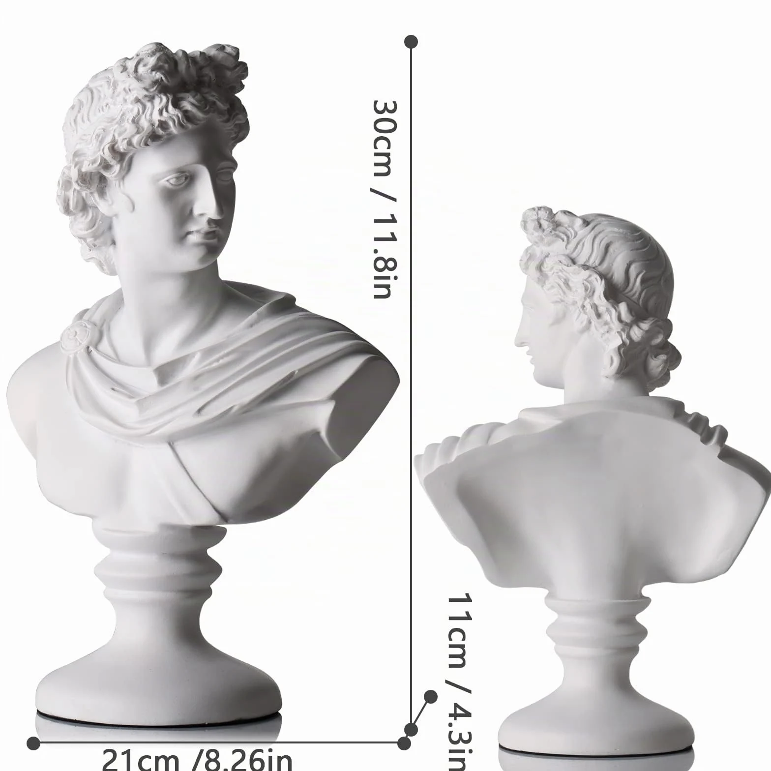 Mythologie Grecque David 30CM - Buste Décoratif Antique, Sculpture Intérieure, Objet Moderne, Aphrodite Statue Décorative