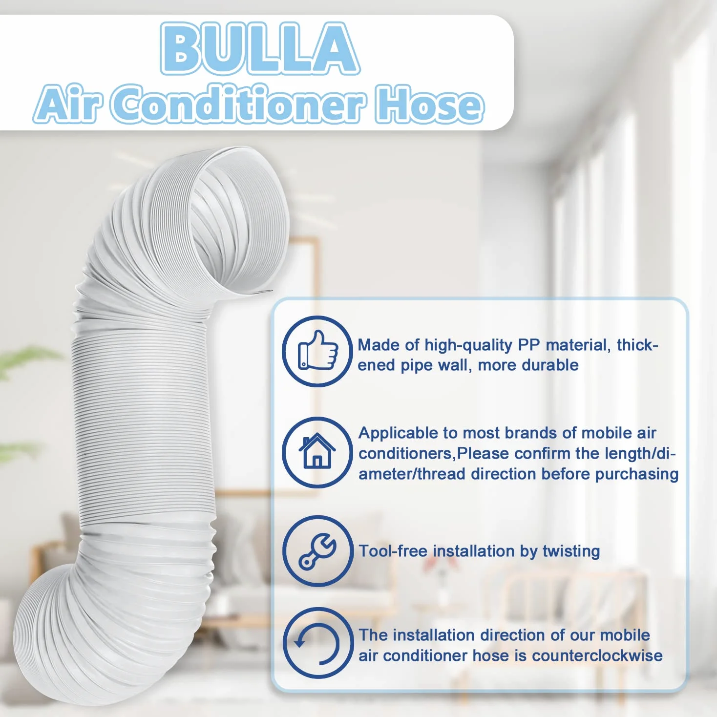 Tuyau Climatiseur Mobile, Tuyau D'évacuation D'air En Pvc Flexible Tube De Ventilation Universel Tuyau Kit Pour Climatiseur Mobile Diamètre 13cm/15cm (13CM Diamètre * 2M Longueur)