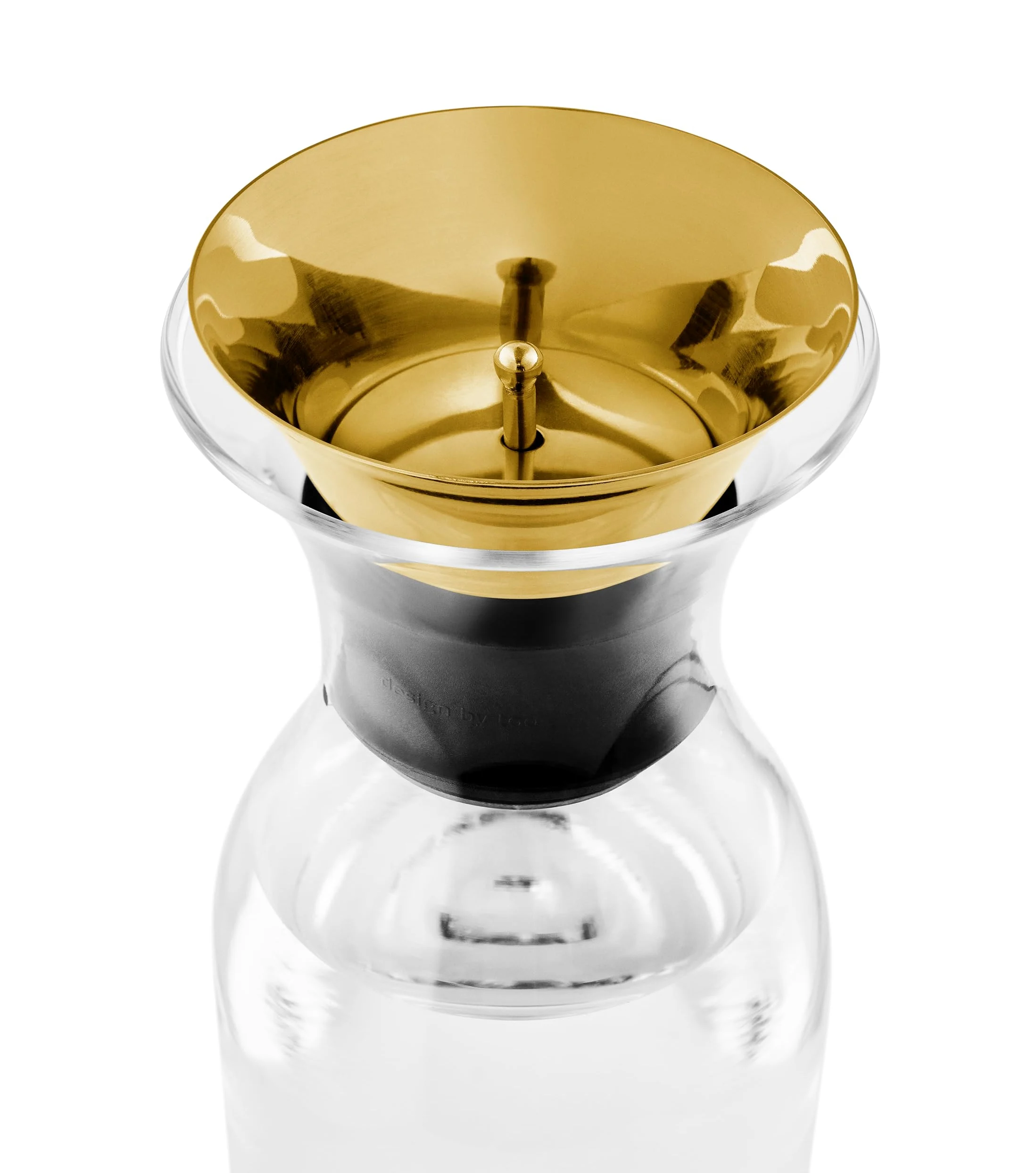Eva Solo Carafe pour réfrigérateur avec Couvercle basculant, Verre borosilicaté, Acier Inoxydable, Brass 1L