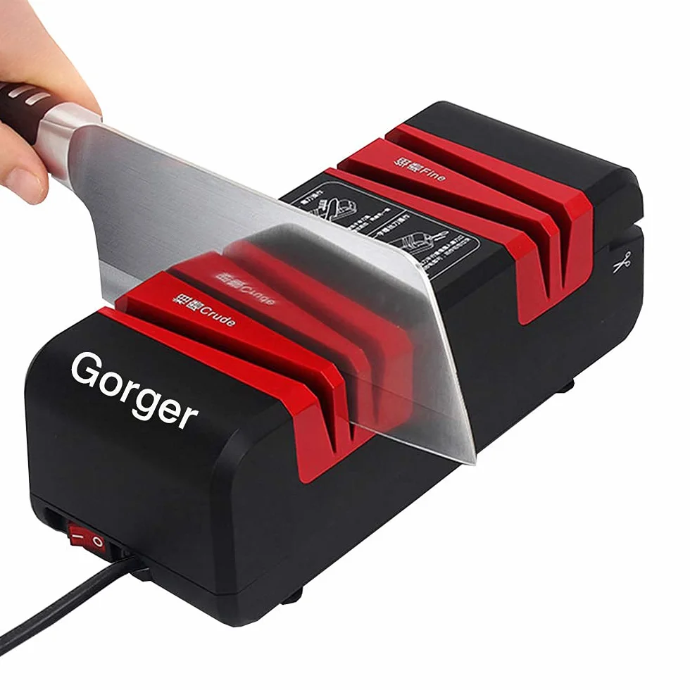 Aiguiseur de Couteaux Electrique, Chef Choice, Eguiseur de Couteau Professionnel, Revêtement Diamant, Base Antidérapante, 3 en 1 Aiguiseur pour Couteaux de Cuisine, Ciseaux, Tournevis (Noir)