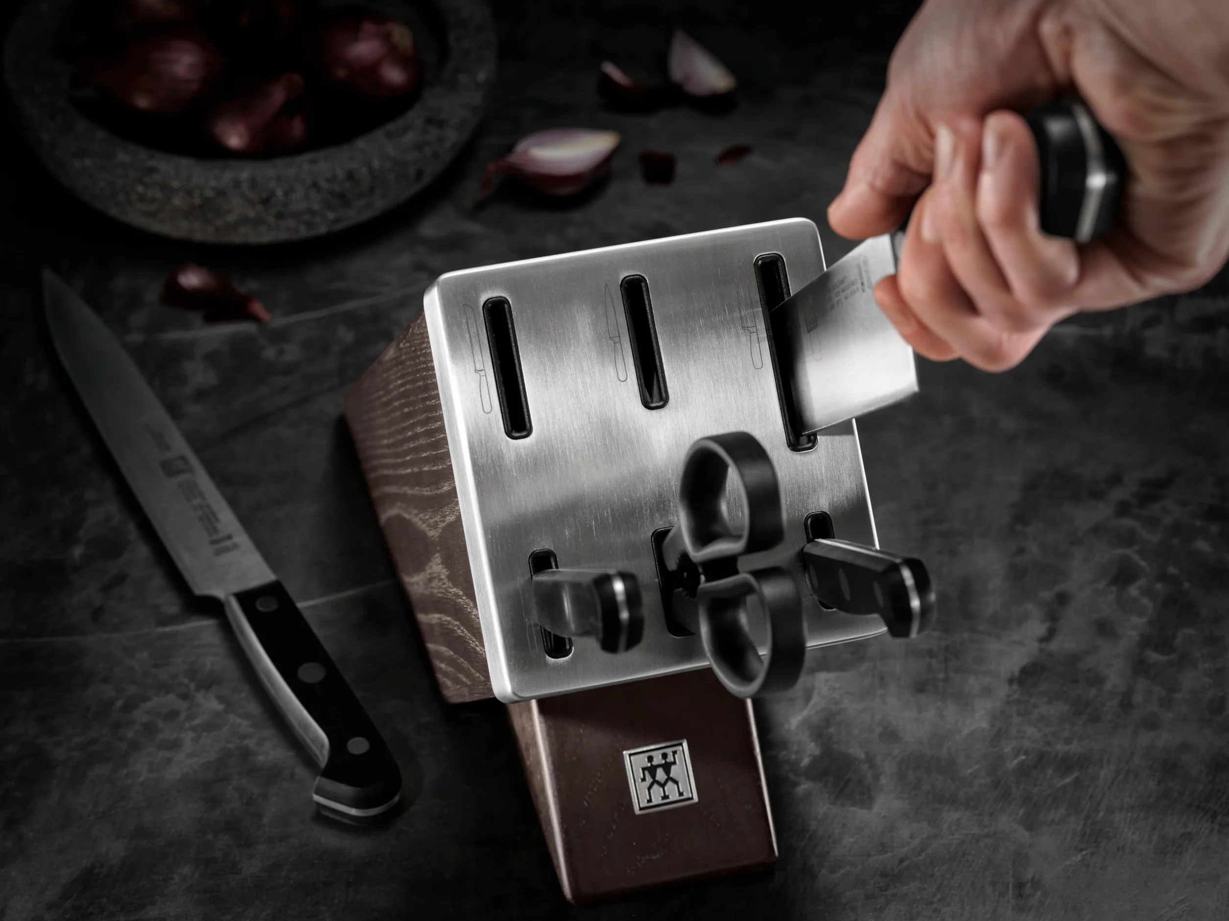 ZWILLING Gourmet bloc de couteaux auto-affûtant 7 pièces, acier spécial inoxydable, marron, Made in Germany