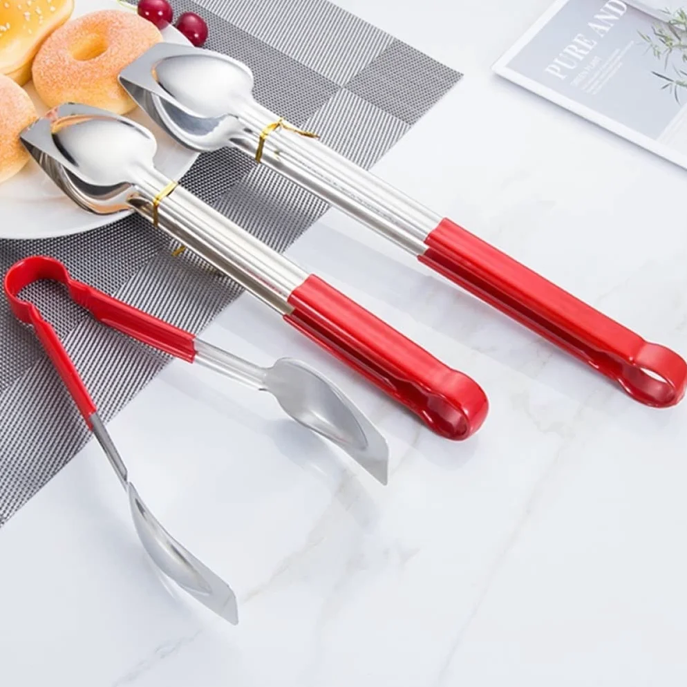 2pc Pinces de Cuisine Pinces de Cuisine en Acier Inoxydable Pinces de Service Accessoires de Cuisine ustensiles de Cuisine (Couleur : A, Taille : L) (AL)