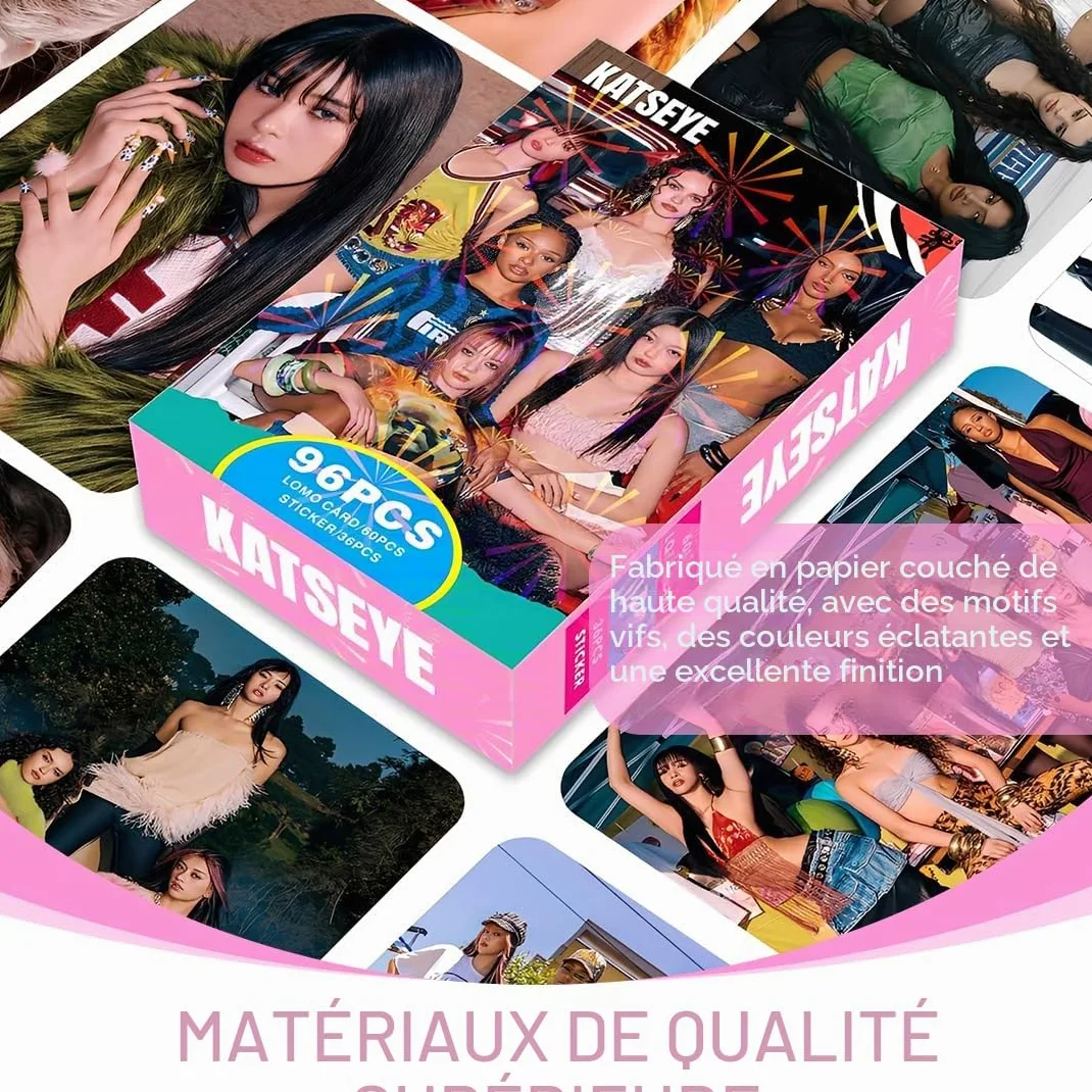 96 Pièces Cartes Photos KATSEYE Variées, KATSEYE Collection de Photocards pour Fans, Idées Cadeaux pour Ados, Collection Complète de Membres de Groupe, pour Déco et Échange