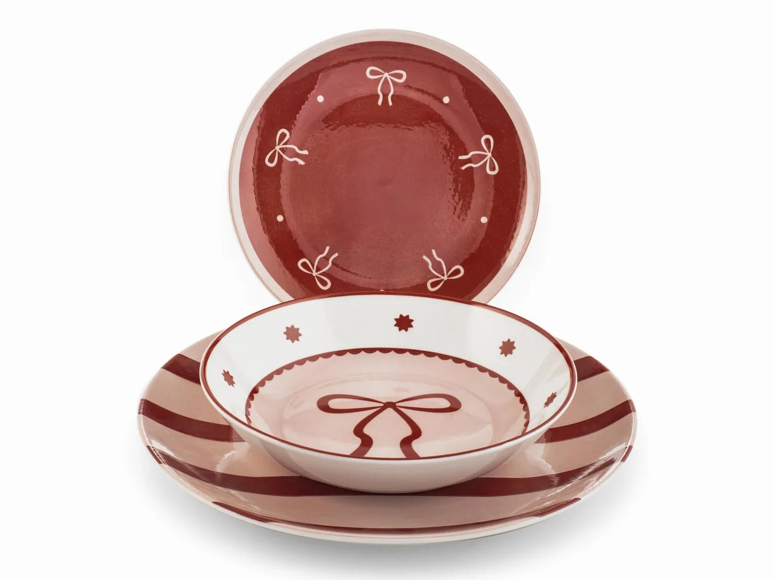 H&H Servizio Tavola 18 Pezzi Rosy in porcellana