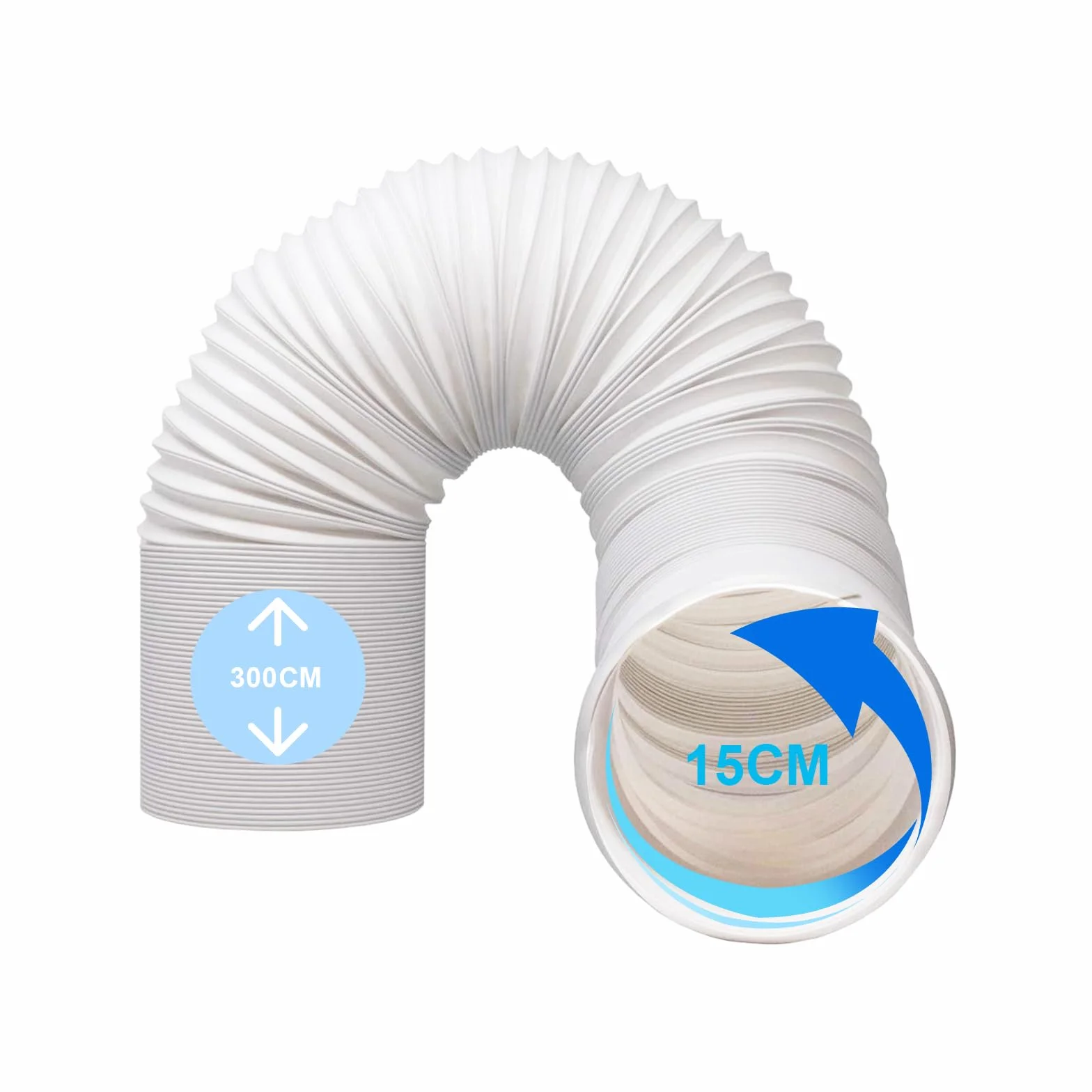 Tuyau Climatiseur Mobile, Rallonge Tuyau Gaine Évacuation Climatiseur Mobile Flexible d'évent JVISION de 130 mm/150 mm Pouces de Diamètre (Diamètre Extérieur 15cm x Longueur 3M)