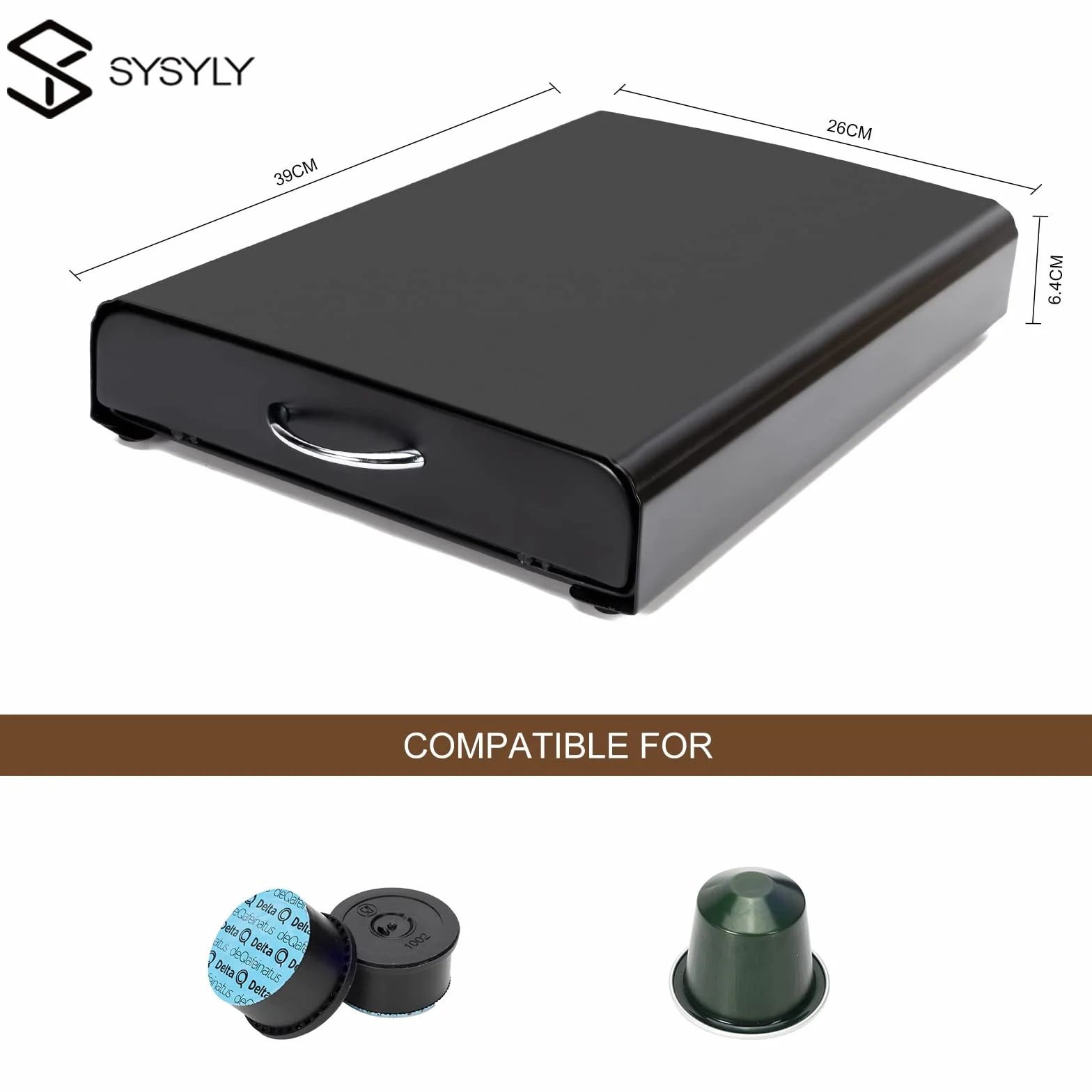 Tiroirs à capsules de café compatible pour Nespresso,Tiroir de rangement pour 60 capsules,Porte dosettes de café,Supports pour Capsules.