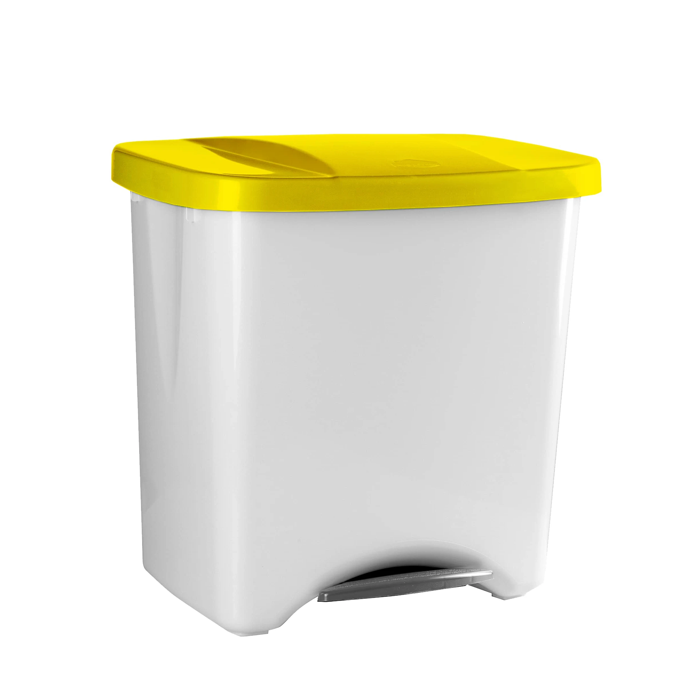 Poubelle à Pédale Écologique, 50 L, Jaune