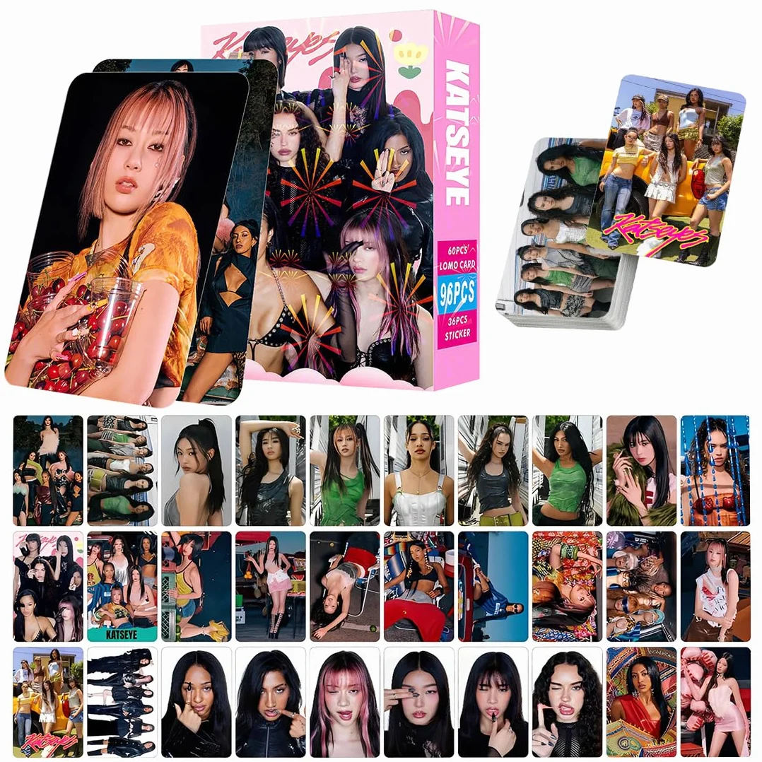 96 Pièces Cartes Photos KATSEYE Variées, KATSEYE Collection de Photocards pour Fans, Idées Cadeaux pour Ados, Collection Complète de Membres de Groupe, pour Déco et Échange