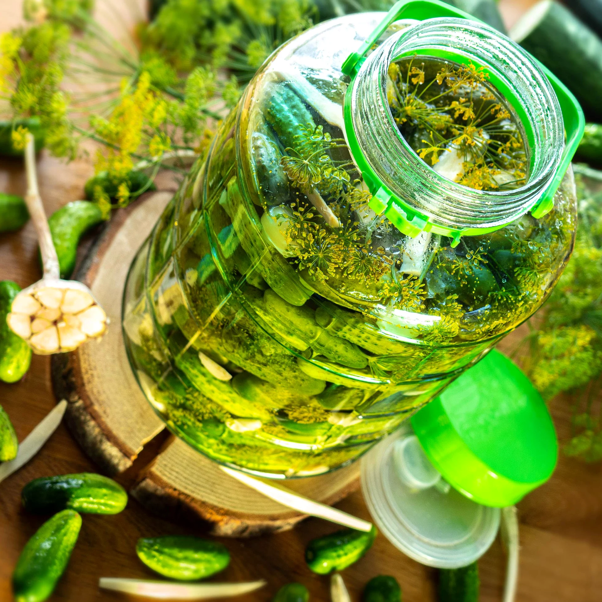KADAX Grand Bocal de Fermentation en Verre, Récipient de Conservation avec Couvercle Hermétique, Idéal pour la Préparation de Cornichons et Choucroute (8 L)