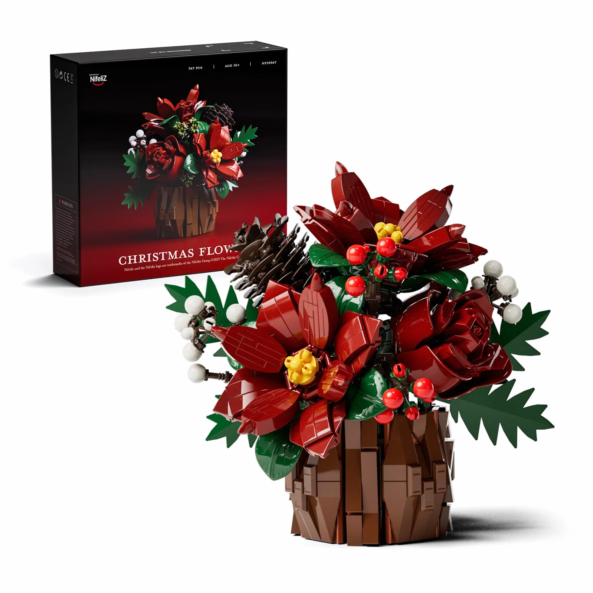 Nifeliz Botanicals Fleurs Set De Construction pour Adultes, Bouquet De Fleurs Convient pour La Décoration du Bureau à Domicile, Décoration & Cadeau pour Hommes et Femmes (767 Pièces, NF10347)
