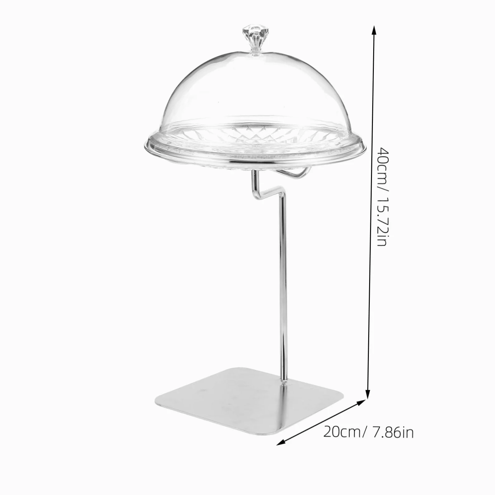 plat de fruits de cloche de fromage de dessert assiette à biscuits avec couvercle serveur de petit gâteau Stand de cupcake assiette de service pour la fête le fer Transparent