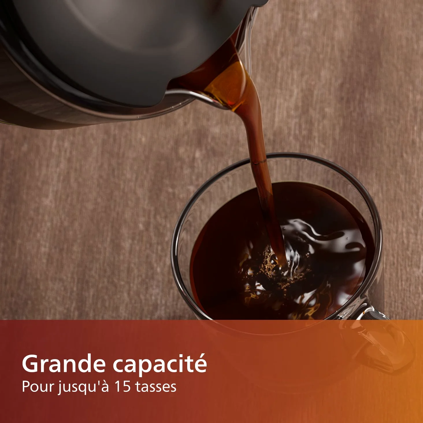 Philips Cafetière Filtre - 1.25L, Jusqu'à 15 Tasses, Bouillir et Infuser, Noir/Argent (HD5416/60)