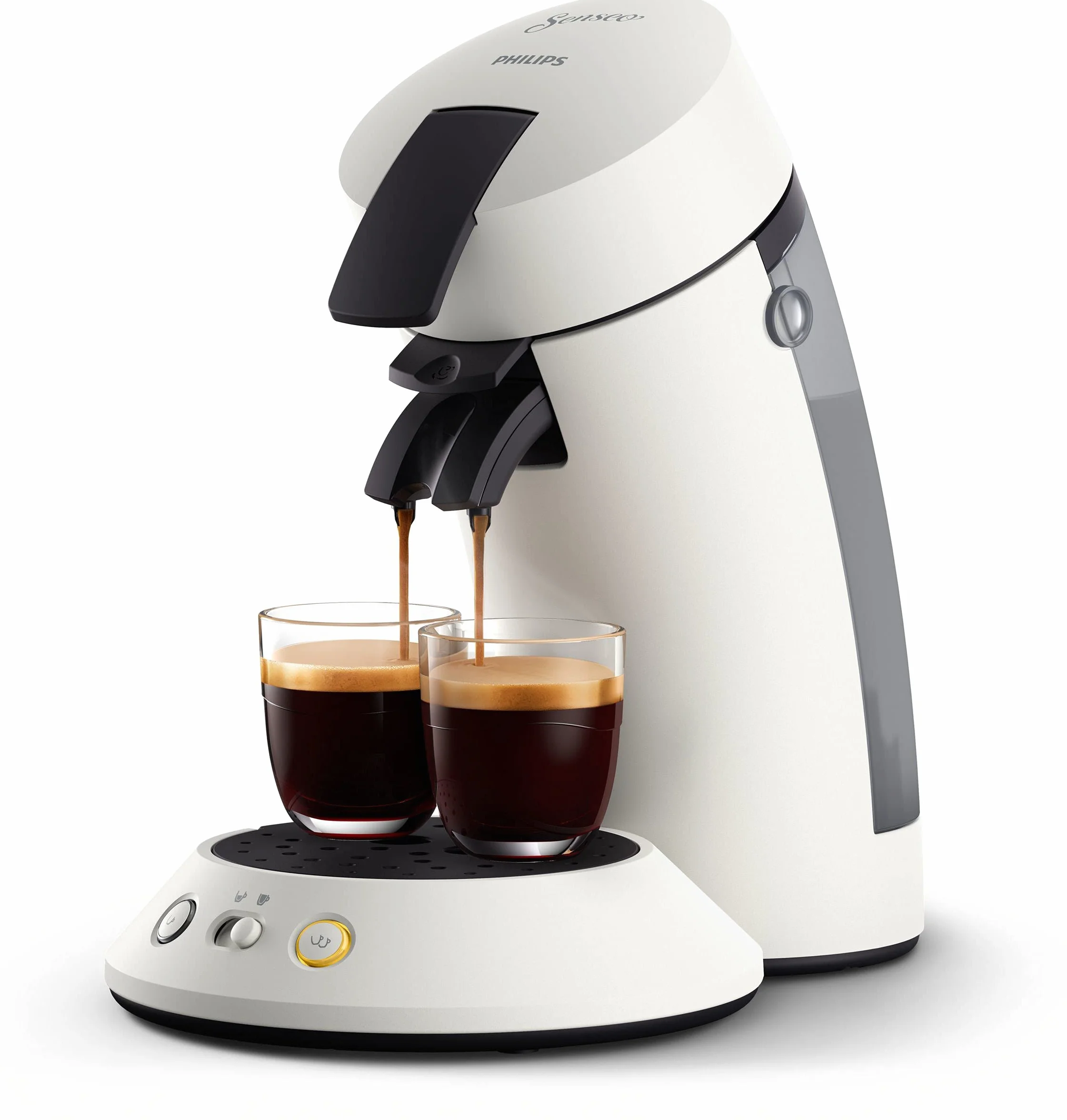 Philips Senseo Original Plus CSA210/10 Machine à café à dosettes (sélection de la puissance du café, technologie Coffee Boost, en plastique recyclé) Blanc