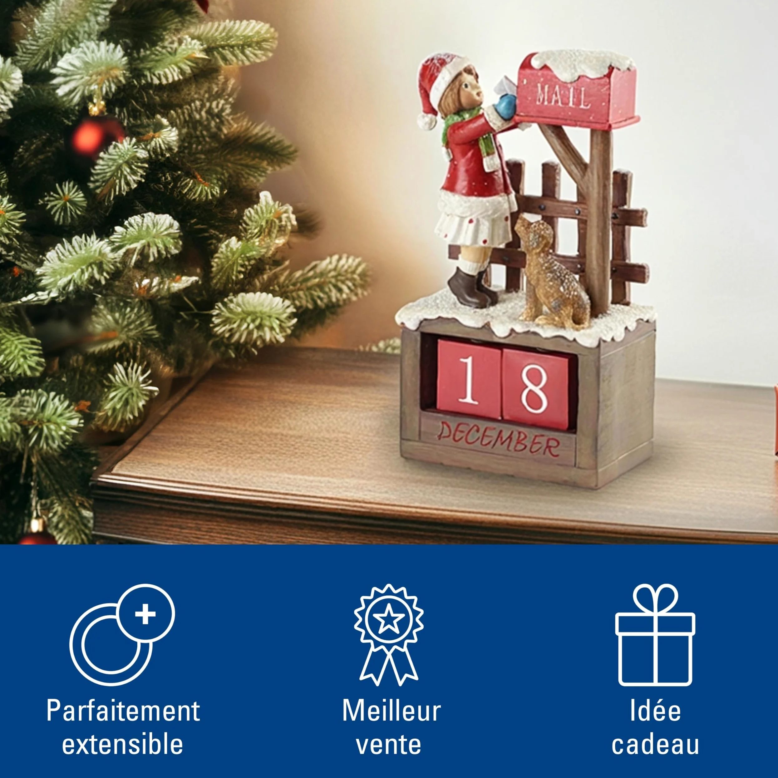 Villeroy & Boch - Winter Collage Accessoires Fillette au Calendrier, Multicolore, 12,5 x 8 x 22,5 cm