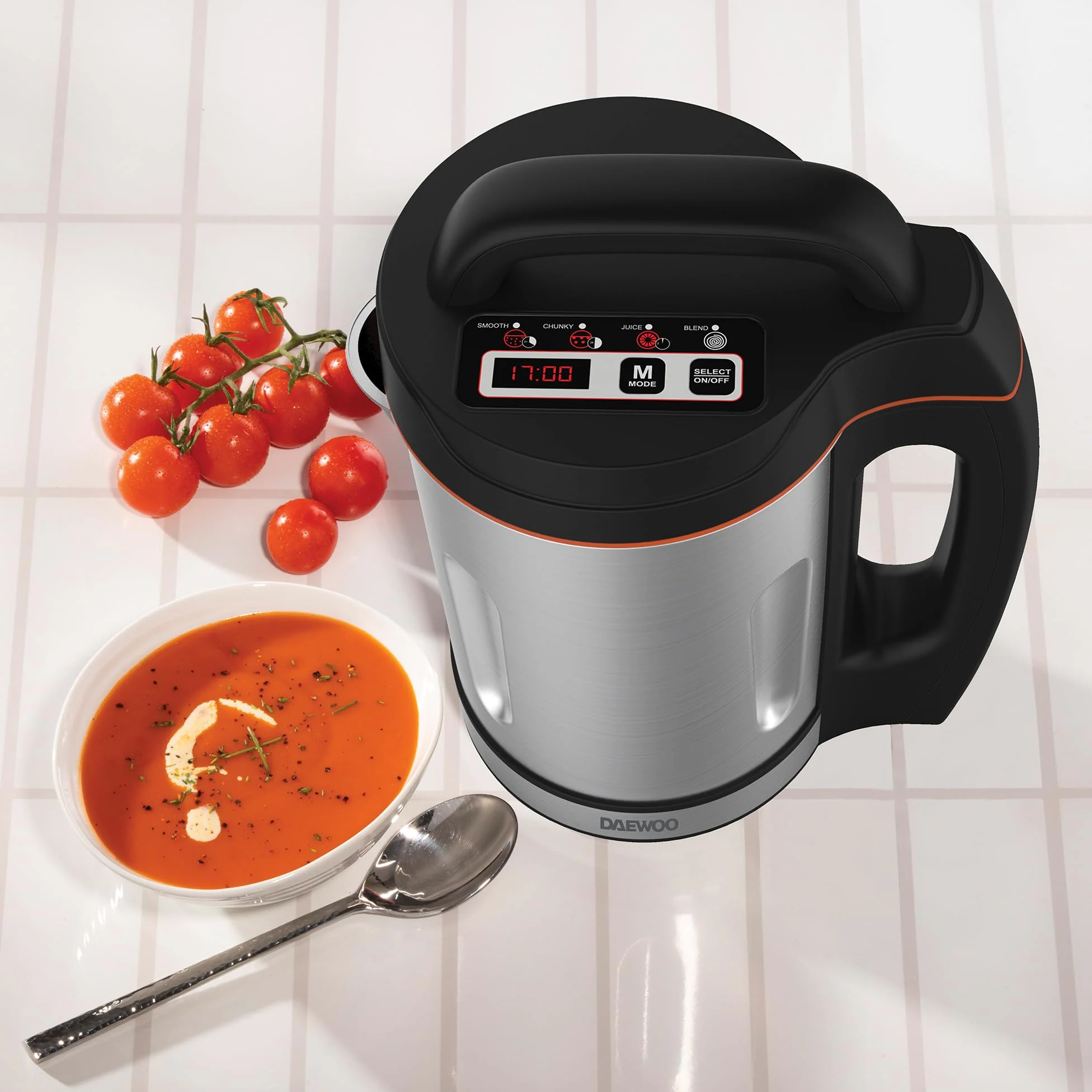 Daewoo Machine SDA1714 | Utilisation : 1000 W | Capacité de 1,6 L | Idéal pour une soupe lisse et épaisse | Voyants LED | Capteurs de surremplissage et de débordement, acier inoxydable, 1000 W, 1,6