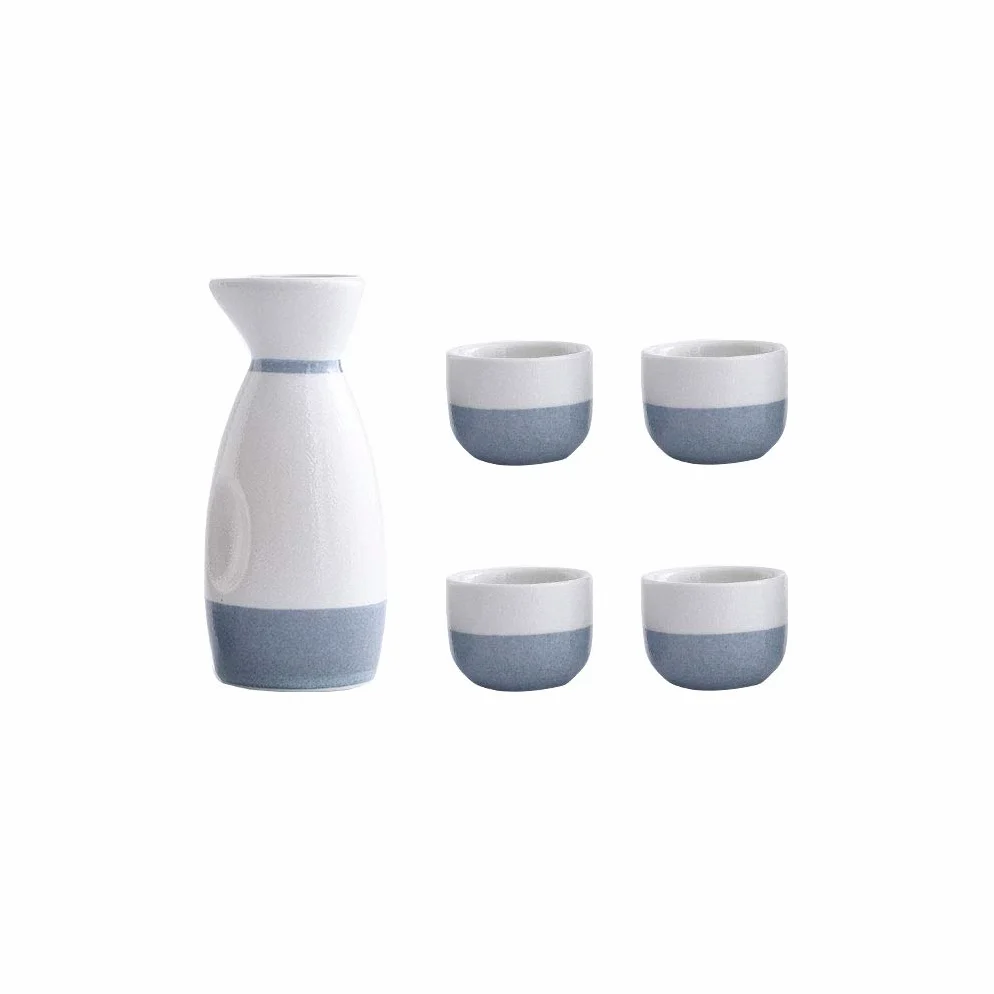 Service à Saké 3 pièces Ensemble / 5 pièces Ensemble de sake rétro tasse Japonais Séke Japonais Création de céramique Coupe Coupe froide / chaude / Thé / Sake Coupe Japonaise SE savoir-part Stockage d