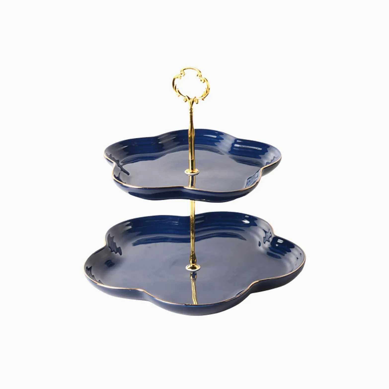 Présentoir à Gâteau Stand simple double couche gâteau de gâteau multicolore table de gâteau en céramique de gâteau de gâteau pour mariage home anniversaire thé de fête de thé servant Stand de Gâteaux