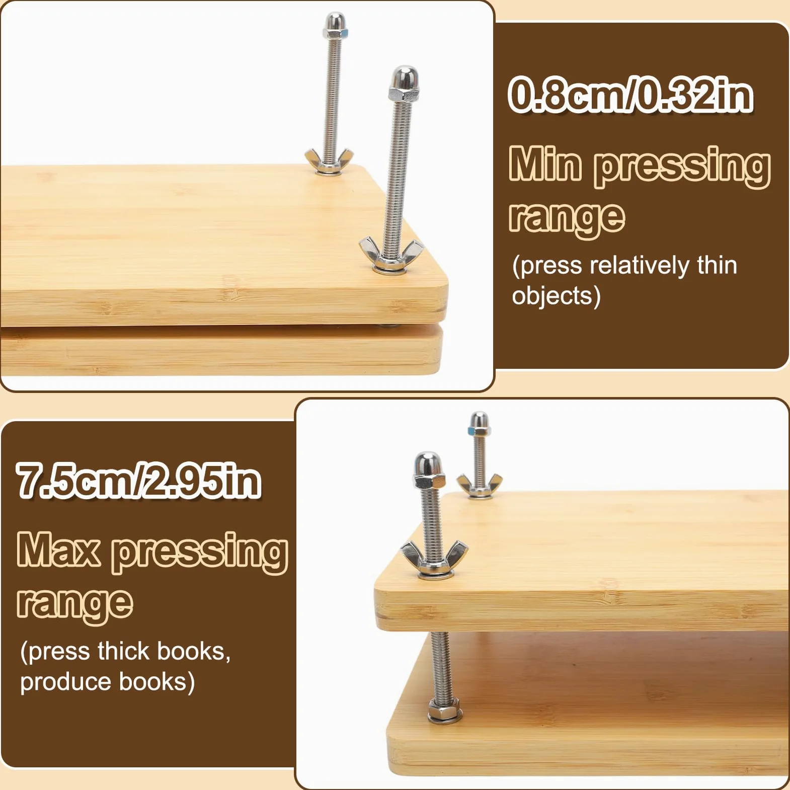 Kit de reliure de livres - Avec presse à livres de 30 x 19,2 cm - Toile de reliure - Tissu de réparation de livres - Jambes pliées pour réparer les vieux livres