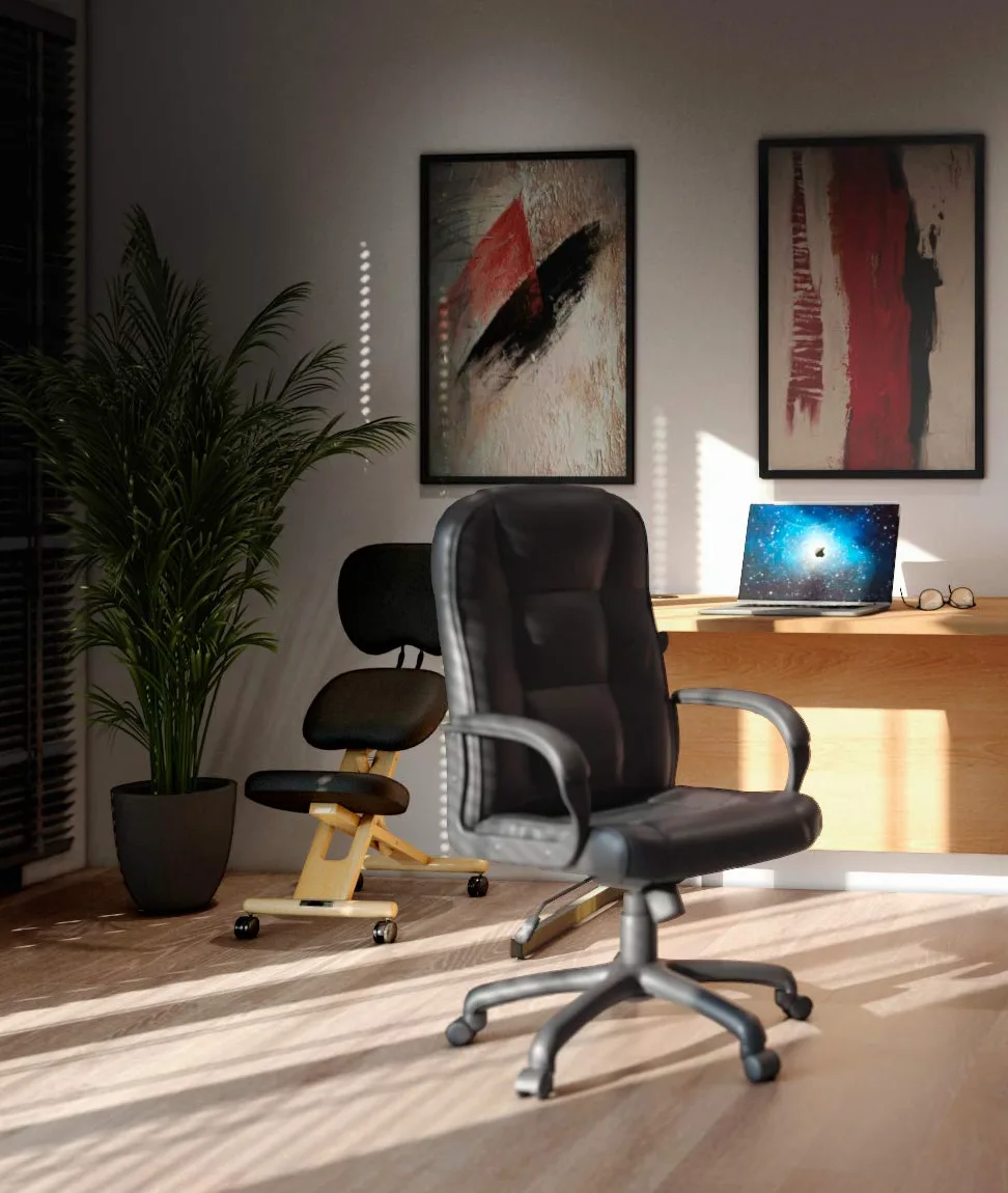 cinius Chaise Ergonomique Professionnelle avec Dossier, Couleur Naturelle/Noir