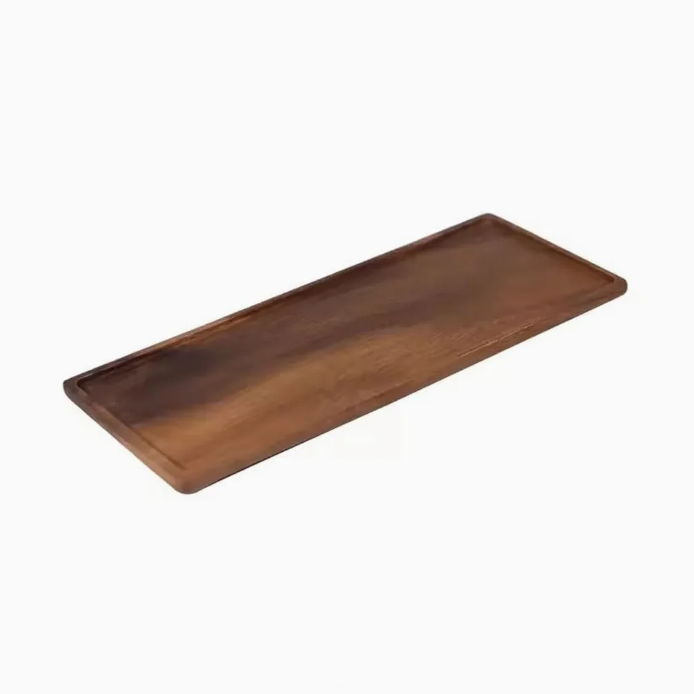 Plateau de Petit-déjeuner Plateau à thé Japonais en Bois Plateau à Tasses en Bois Massif pour ménage Petit café Hôtel Salle à Manger Plateau rectangulaire (B)