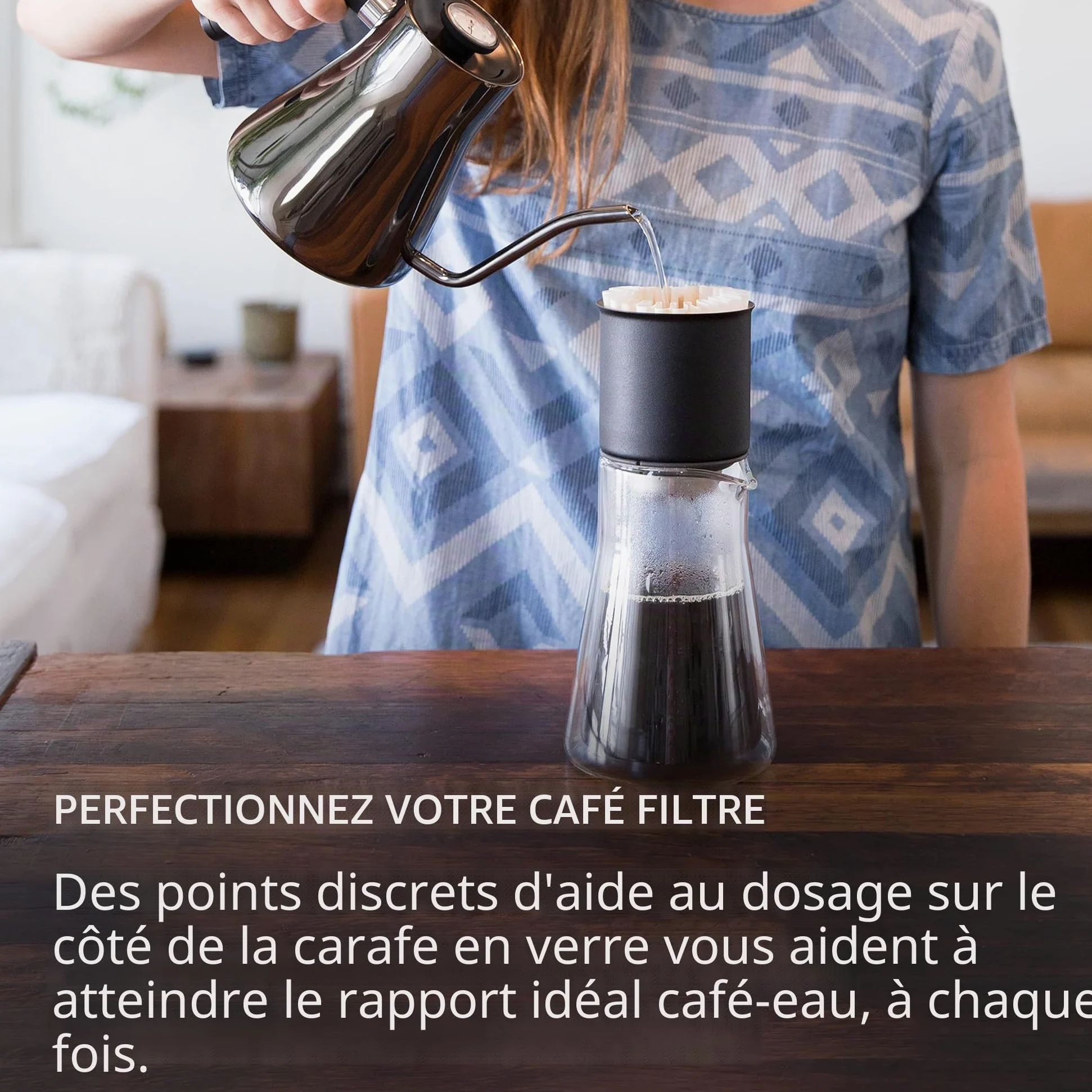 Fellow Stagg | Carafe à café à double paroi | Récipient pour préparation manuelle du café | Carafe en verre borosilicate soufflé à la main, pichet transparent | 600 ml