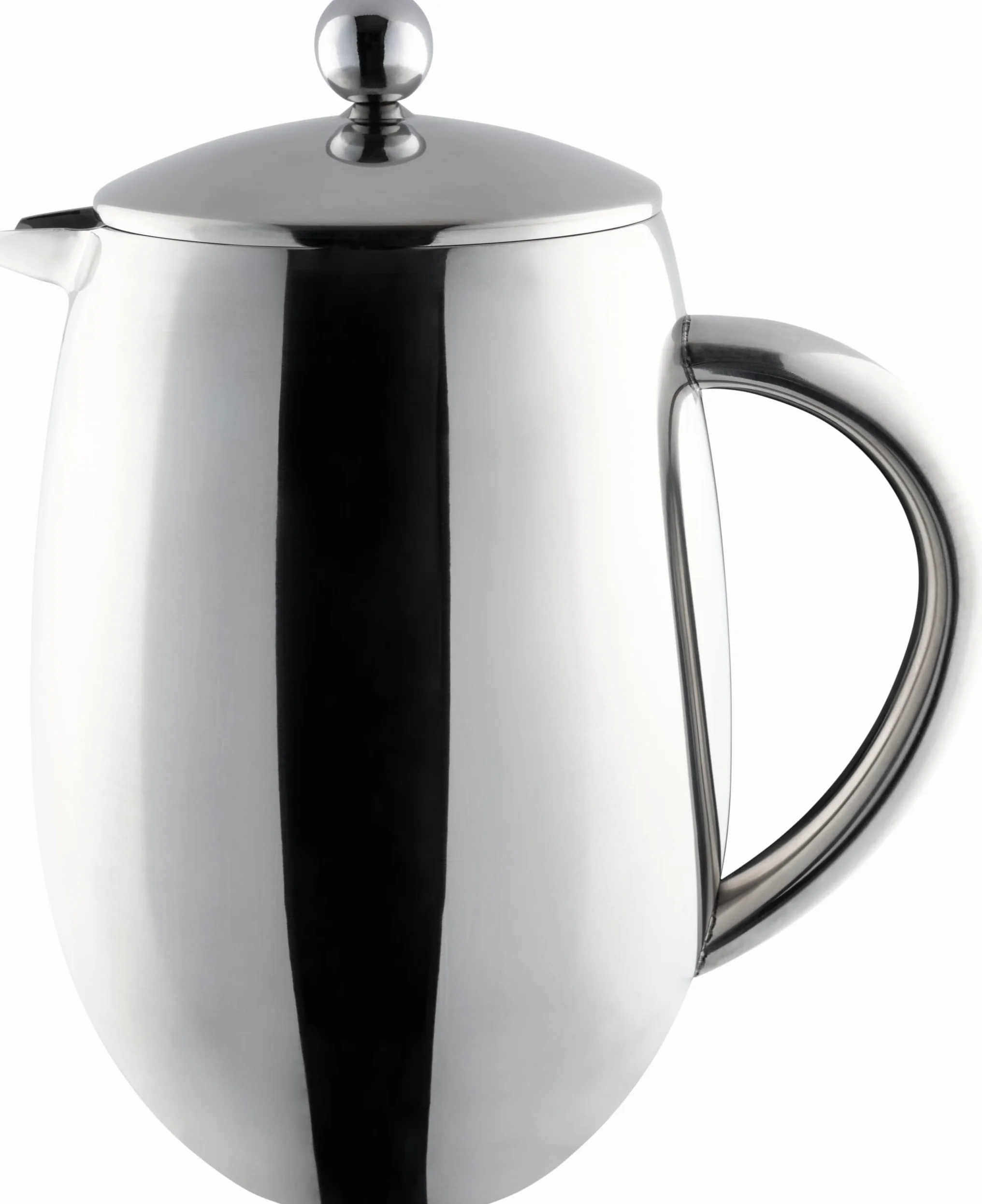 Café Olé BFD Cafetière, corps à double paroi en acier inoxydable 18/10 et filtre à mailles, finition miroir, 1000 ml (8 tasses à espresso ou 4 tasses)