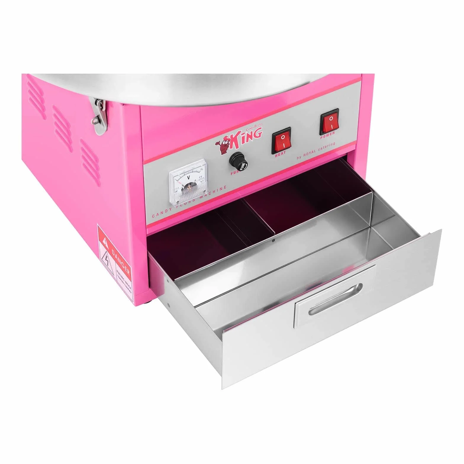 Royal Catering Machine à Barbe à Papa Professionnelle RCZK-1200-W (diamètre de la cuve 52 cm, 1.200W, rendement horaire 1 unité/60s, 52x52x50cm)