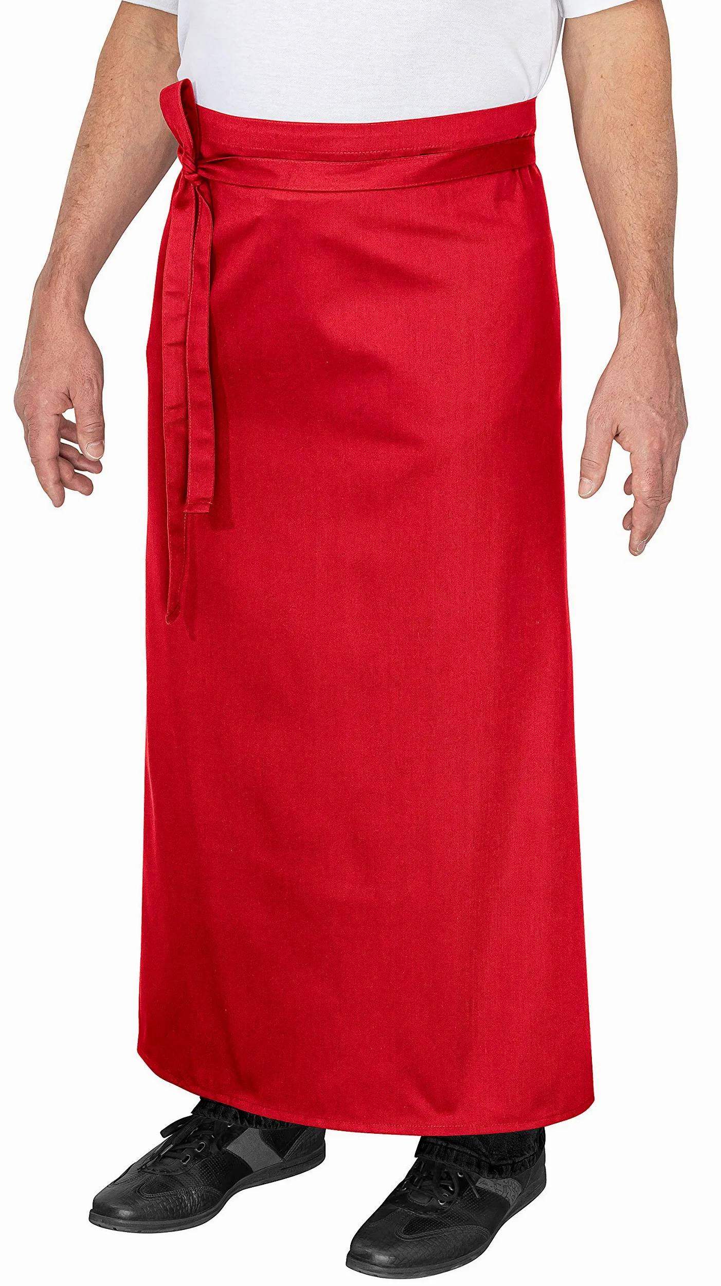 DESERMO 5x reliures de qualité supérieure 100x100cm | Tablier professionnel de qualité supérieure pour homme et femme | Mélange innovant de coton et de polyester | 220 g/m² (rouge)