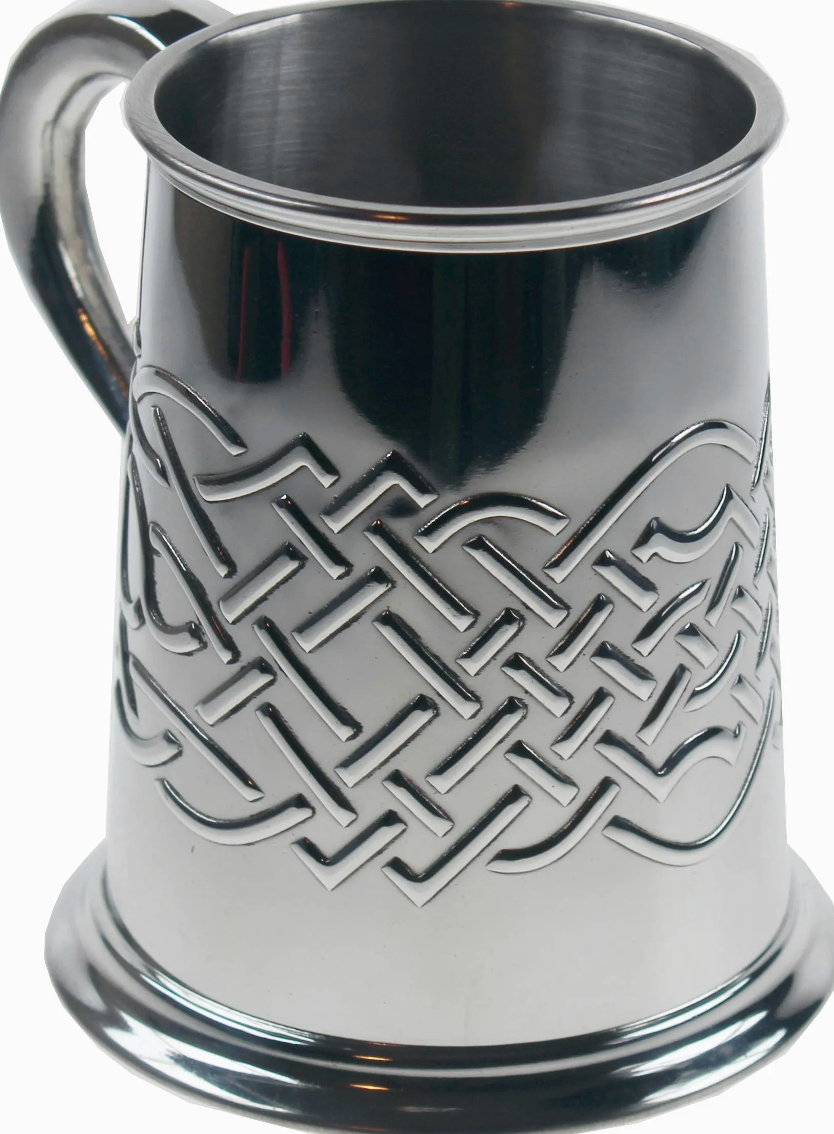 Wentworth Pewter Chope en étain à nœud celtique d'Islay en relief, chope à bière, anniversaire, fête des pères, cadeau de mariage