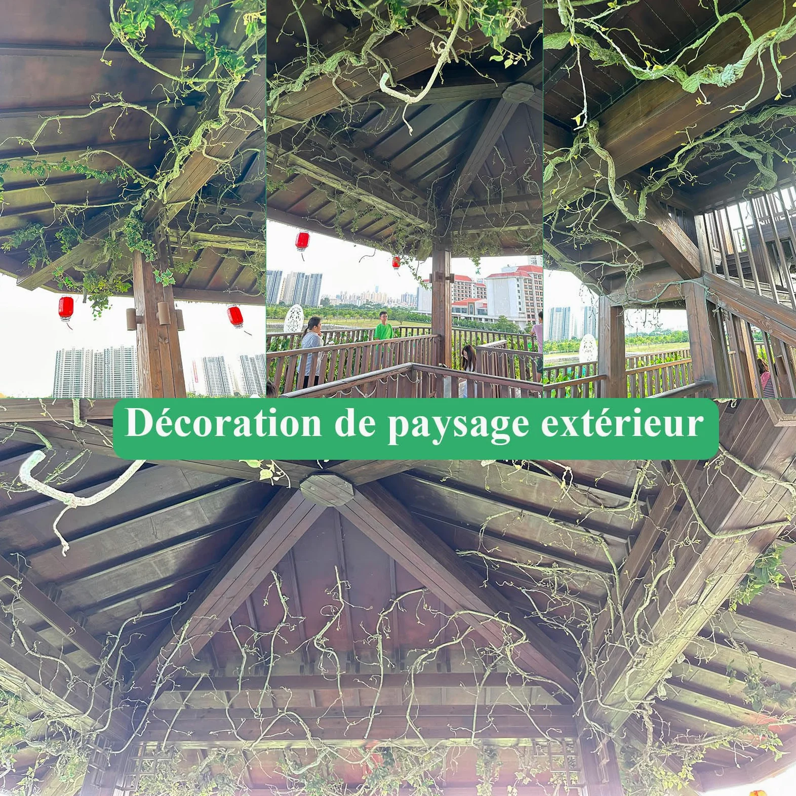3m Guirlande d'osier Artificielle Flexible imitant Un Tronc d'arbre, ornée de Fleurs de Cerisier et de Vigne. Idéale pour décoration Murale, Porte d'entrée ou Terrarium pour Reptiles. (Vert)