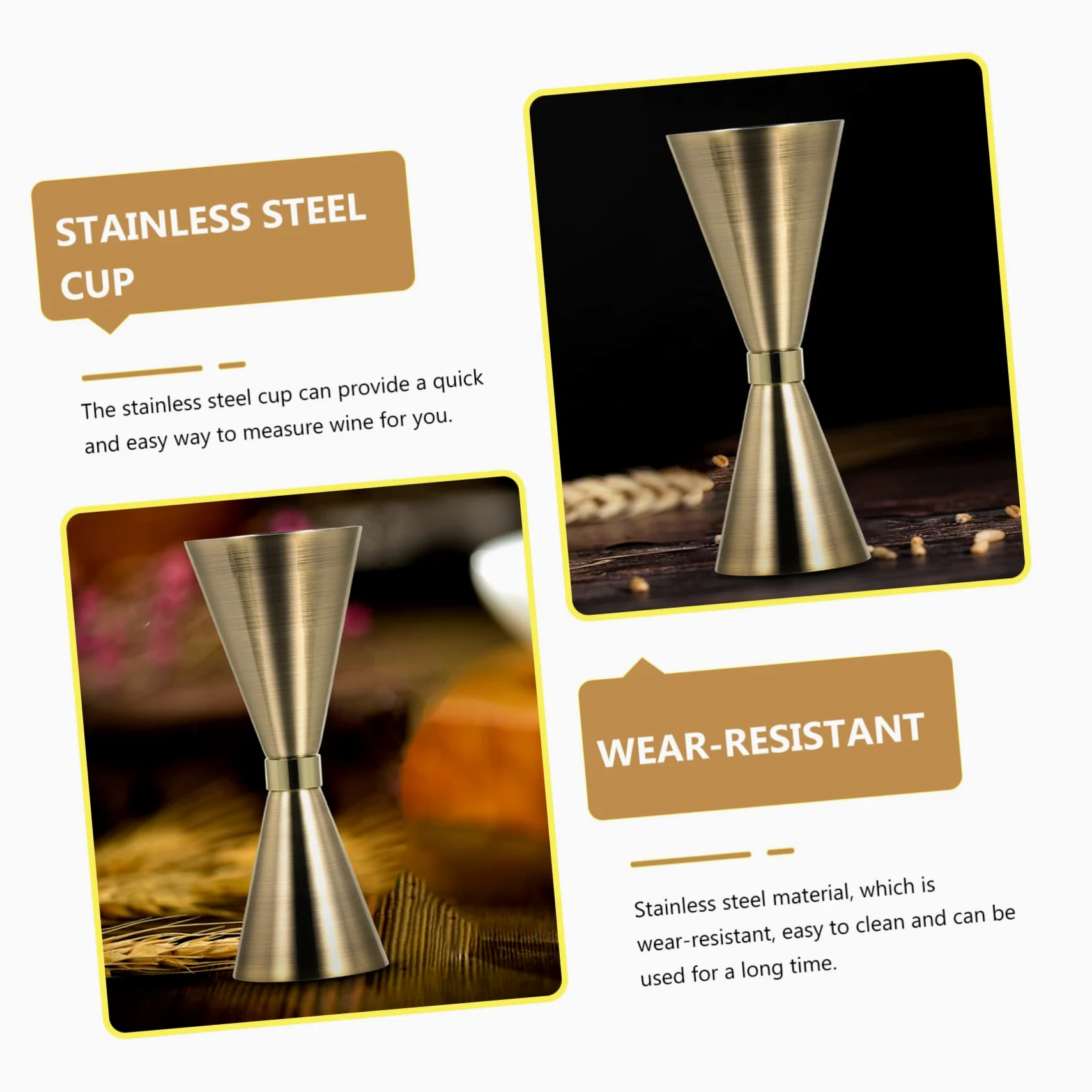 MAGICLULU 3pièces Jigger à Cocktail Acier Inoxydable Doseur De Outil De Mesure Élégant pour Bar Et Maison Pratique Et Décoratif