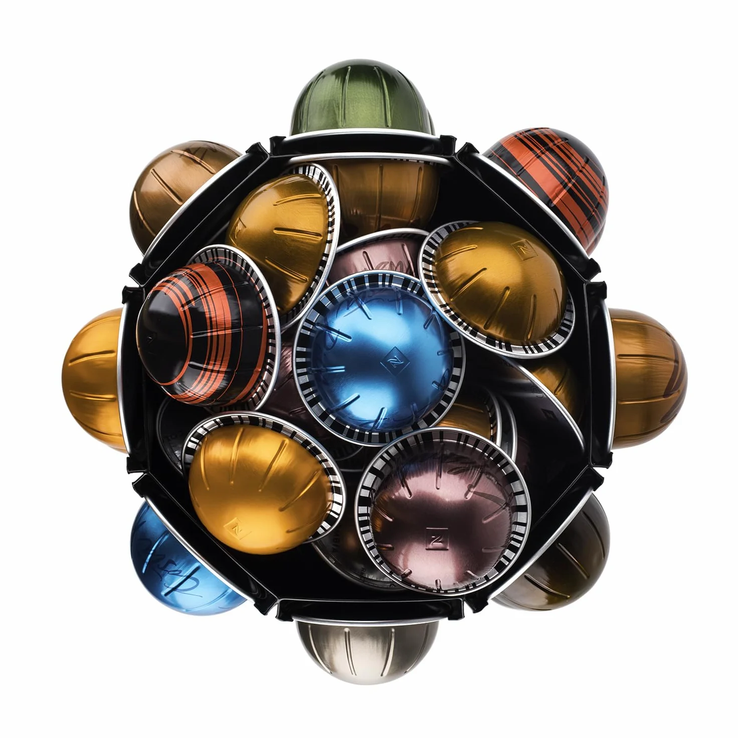 Bagoo Support Capsules de Café pour Nespresso Vertuoline avec Stockage Central de Dosettes Supplémentaires Rotation à 360 degrés (40+)