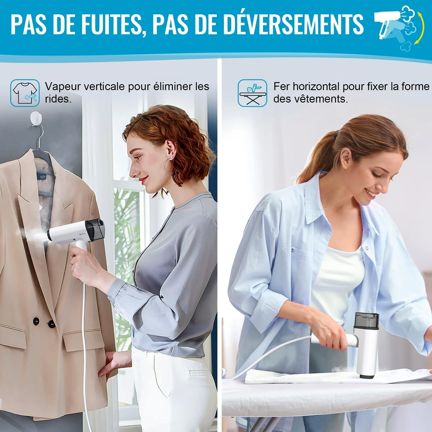 Defroisseur Vapeur Vertical, Pliable Fer à Vapeur de Voyage Léger et Portable, Vapeur Steamer Convient à Tous les Tissuspour, la Maison, le Voyage, la maison et le bureau