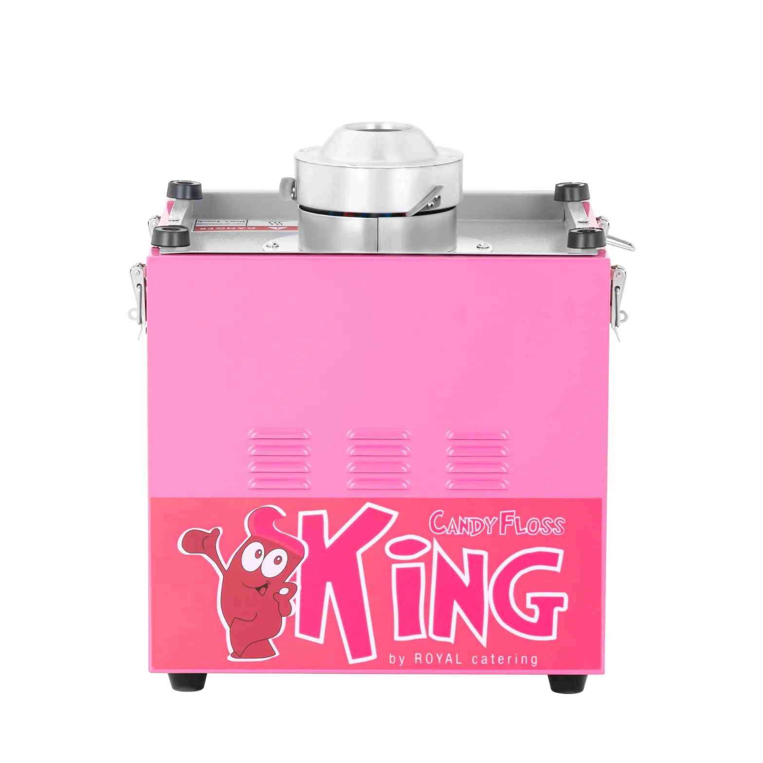 Royal Catering Machine à Barbe à Papa Professionnelle RCZK-1200E (diamètre de la cuve 52 cm, 1 200W, rendement horaire 1 portion/30-60 s, 52x52x50cm, avec Couvercle de Protection)