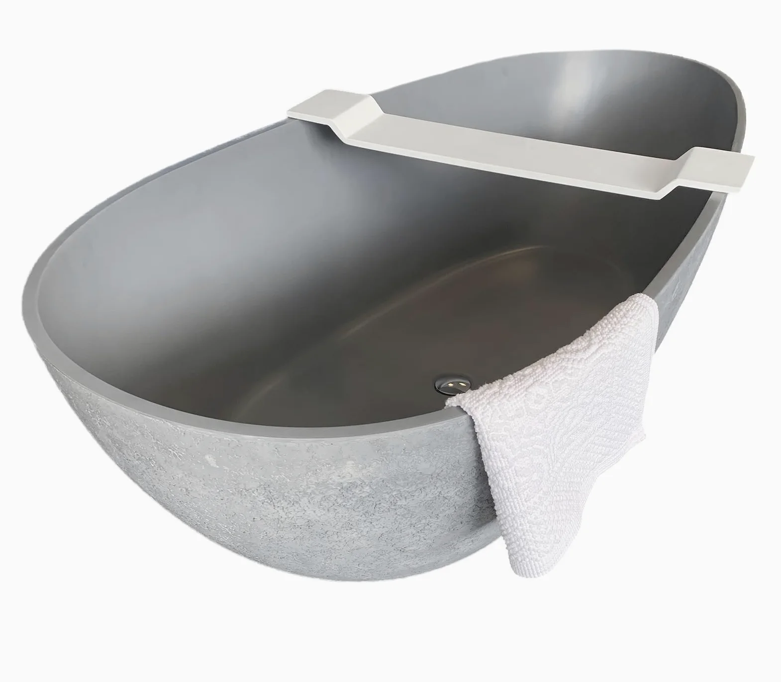 BERNSTEIN - Plateau de baignoire, Tablette Bain, Pont Baignoire en fonte minérale 85x16cm Blanc mat - PB4208
