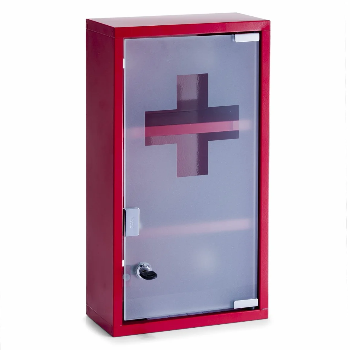 Zeller Present 18468 Armoire à Pharmacie en Métal Rouge 25 x 12 x 45 cm