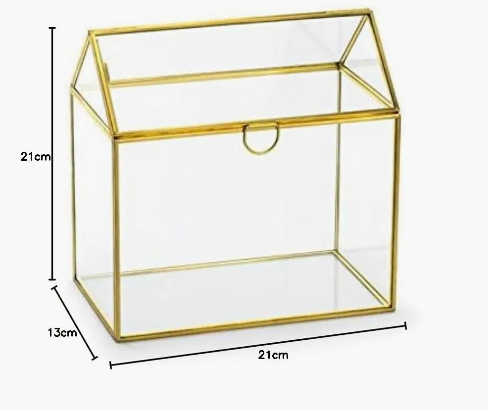 Urne Mariage en Verre et Or Personnalisable