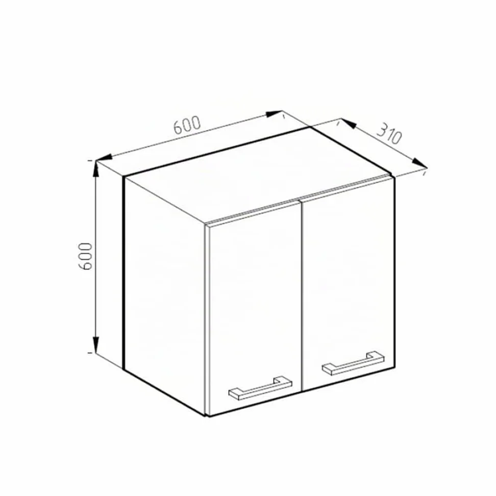 Vicco Elément Haut de Cuisine R-Line, Blanc Haute Brillance, 60cm, pour Une Combinaison Libre au Sein de systèmes de Cuisine modulaires