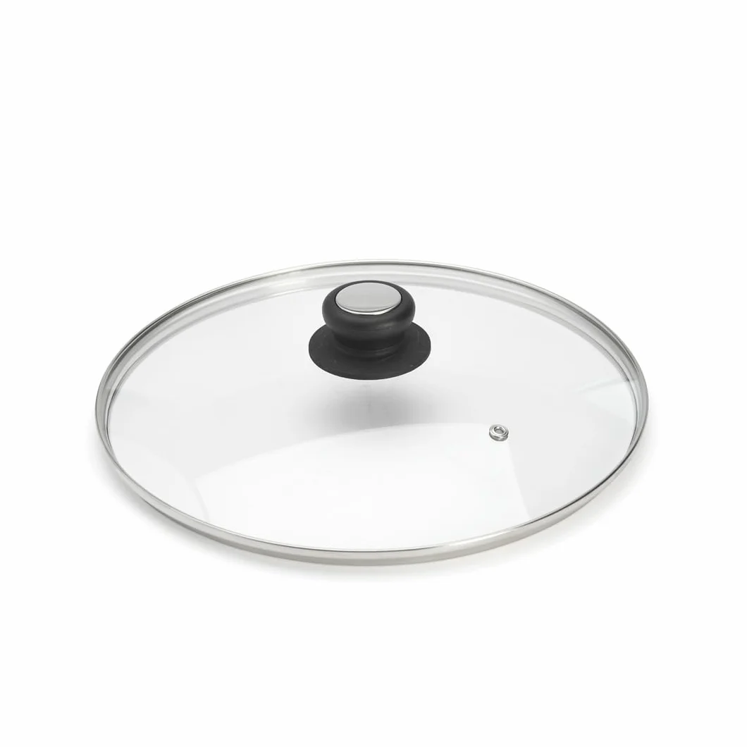 DE BUYER -4112.28 -couvercle verre bouton bak./inox ø 28cm, Ecru