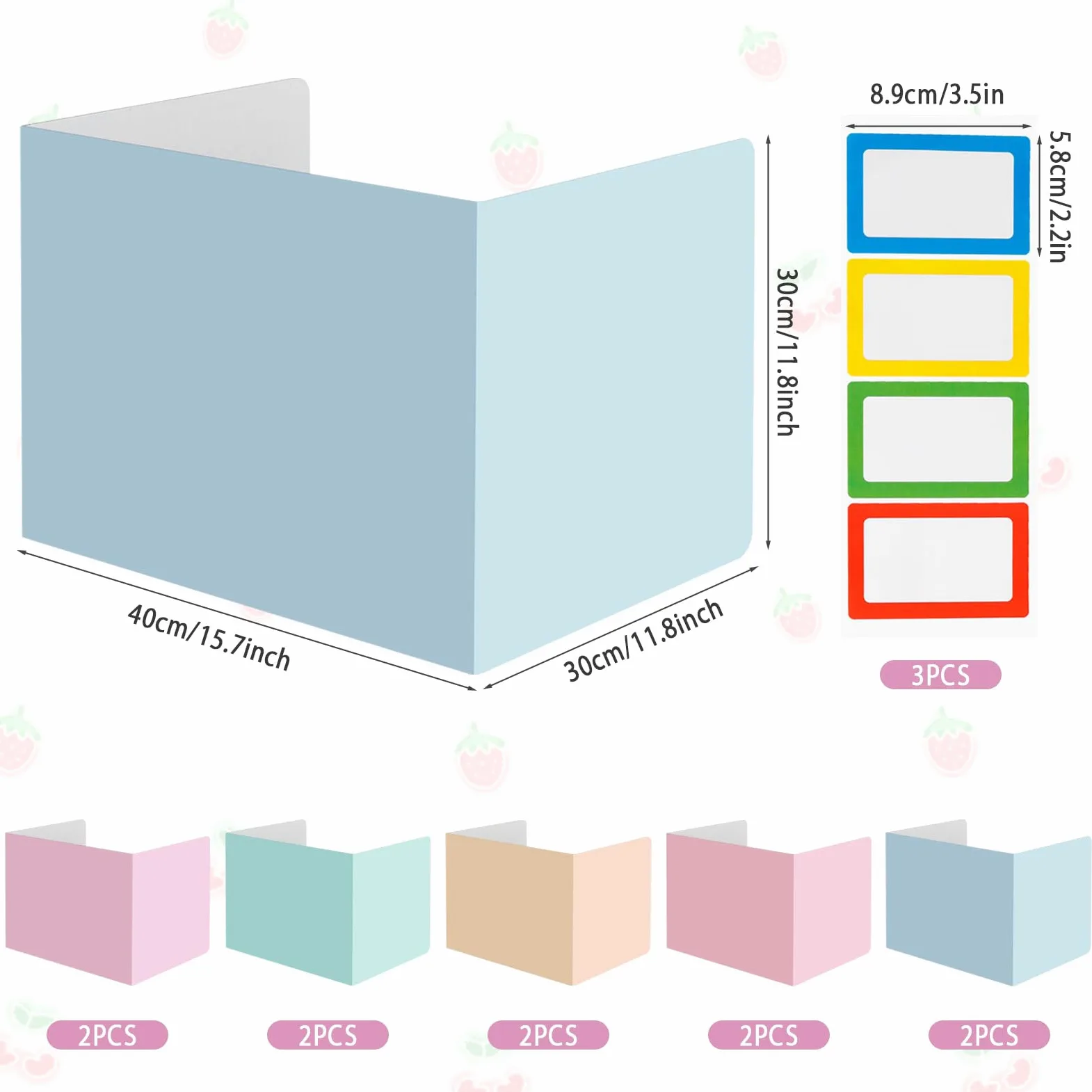 10 Pièces Séparateur de Bureau, Panneau de Séparation de Bureau Pliable, Cloison Bureau Couleur, Séparateur de Confidentialité de Table pour L'école, Le Bureau, La Bibliothèque ( 40 x 30 x 30 cm )