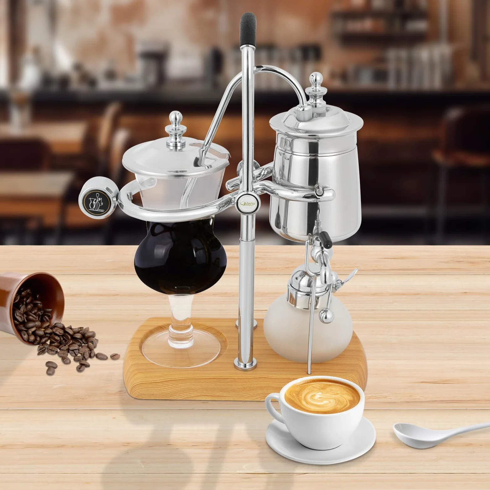 Syphon Machine à café Cafetière avec siphon Belgique Belgique Family Balance Siphon avec verre doseur et cuillère 23,5 x 12 x 38 cm