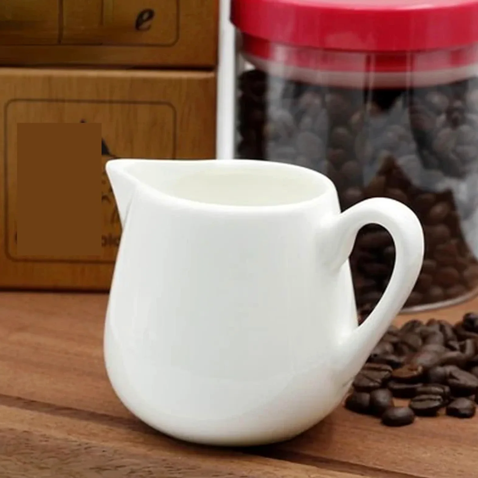 MRKU Pot à Lait, saucière, Verre à Eau, pichet, crémier, Distributeur de café, sucrier, 2 pièces, Service à thé en céramique pour Barista