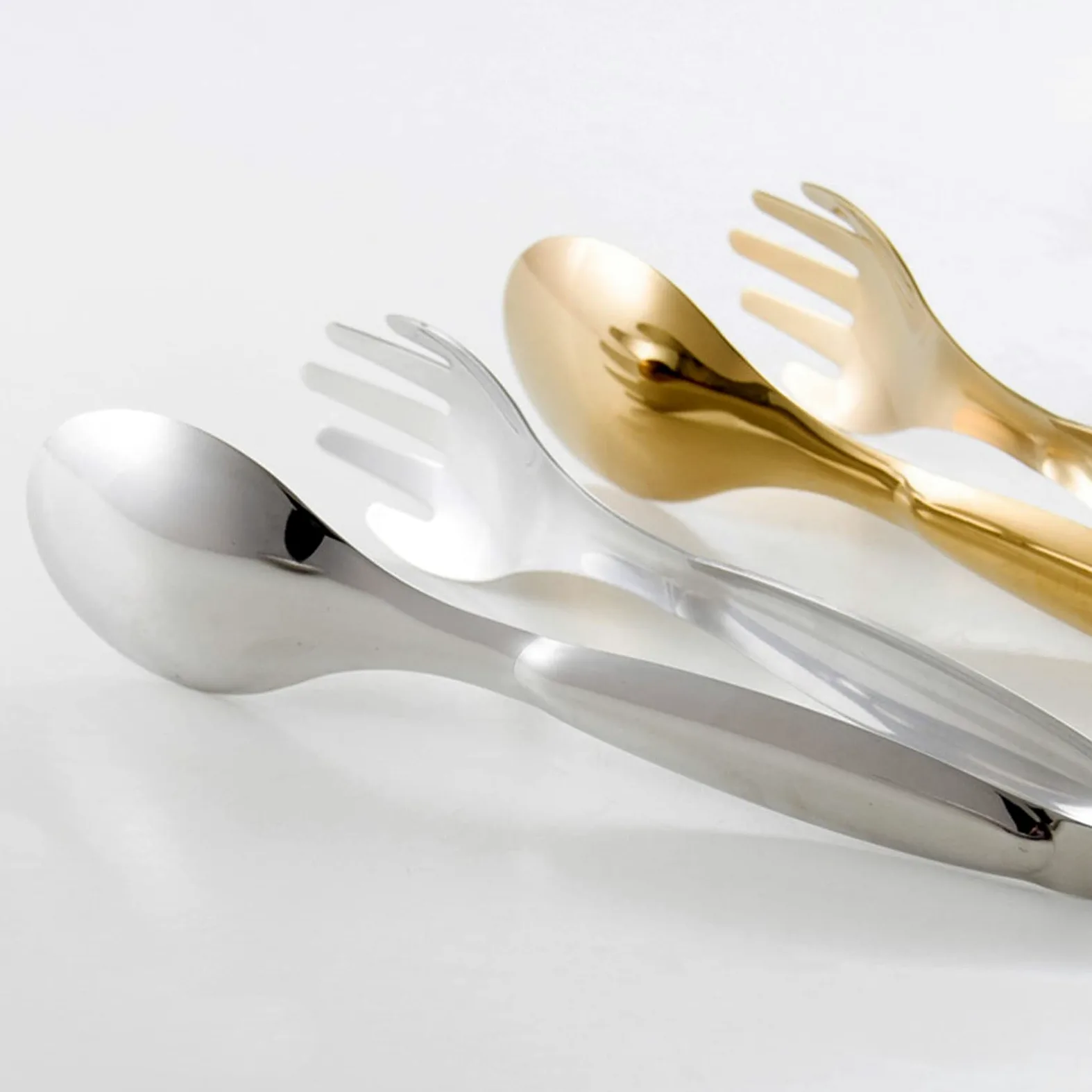 Pinces Alimentaires en Acier Inoxydable, ustensiles de Cuisine dorés et argentés, Outils de Cuisine en Libre-Service, Pinces pour Barbecue