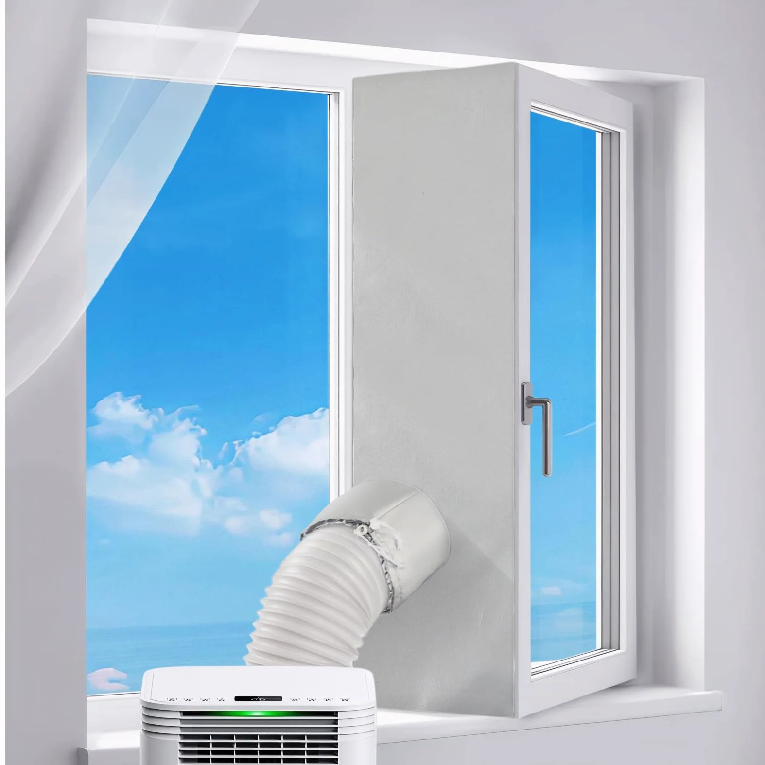 Joint de Fenêtre pour Climatiseurs Mobile, Calfeutrage pour Fenêtres pour Climatiseur Mobile, Kit Calfeutrage Climatiseur, 500CM, Compatible avec les Joints de Fenêtre des Flimatiseurs