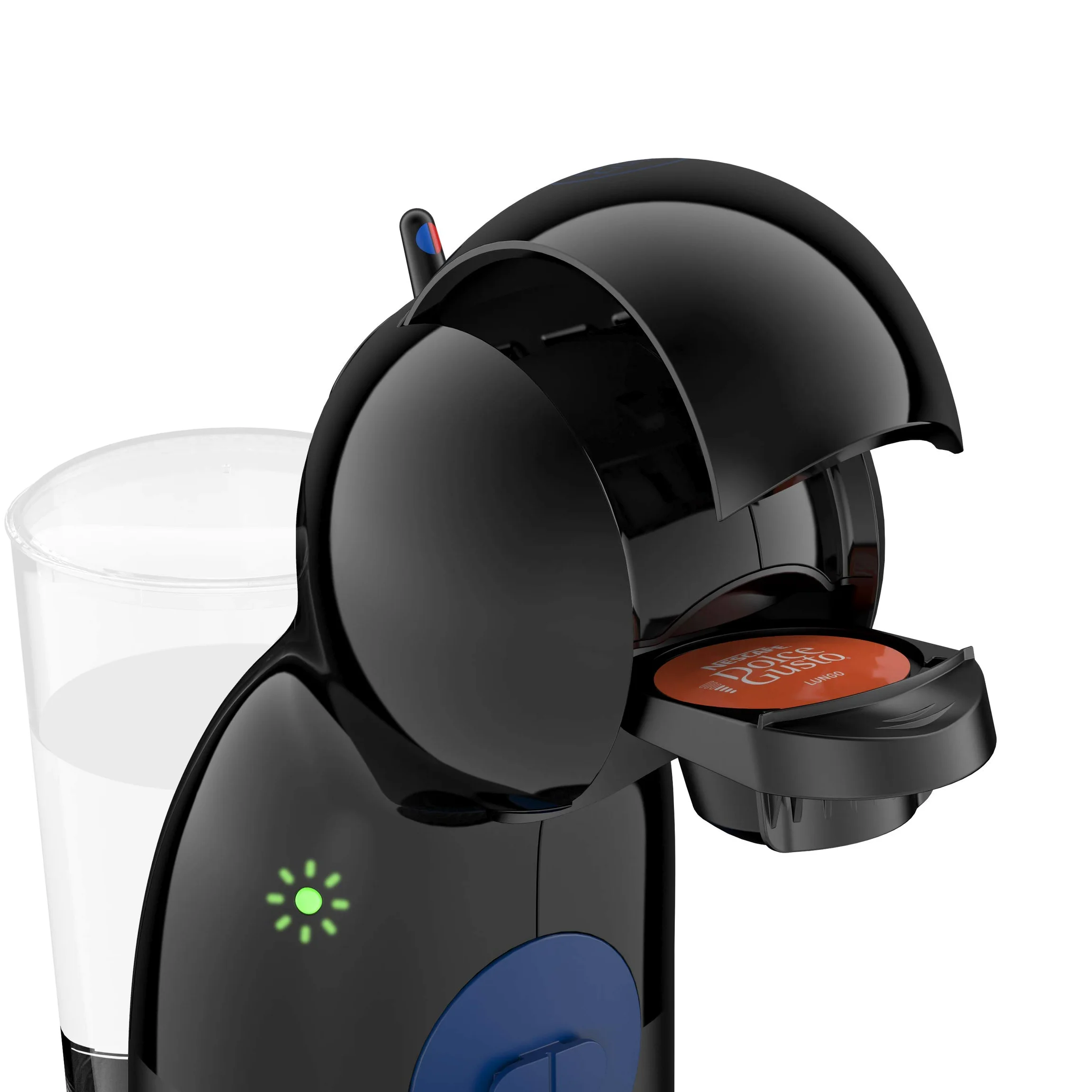 Krups Piccolo KP1A05 Nestlé Dolce Gusto 15 Bars et Machine à Café à Capsules de 1500 W avec Réservoir de 0,8 l, Dosettes Unidoses Multi-Boissons Chaudes et Froides, Rouge/Noire