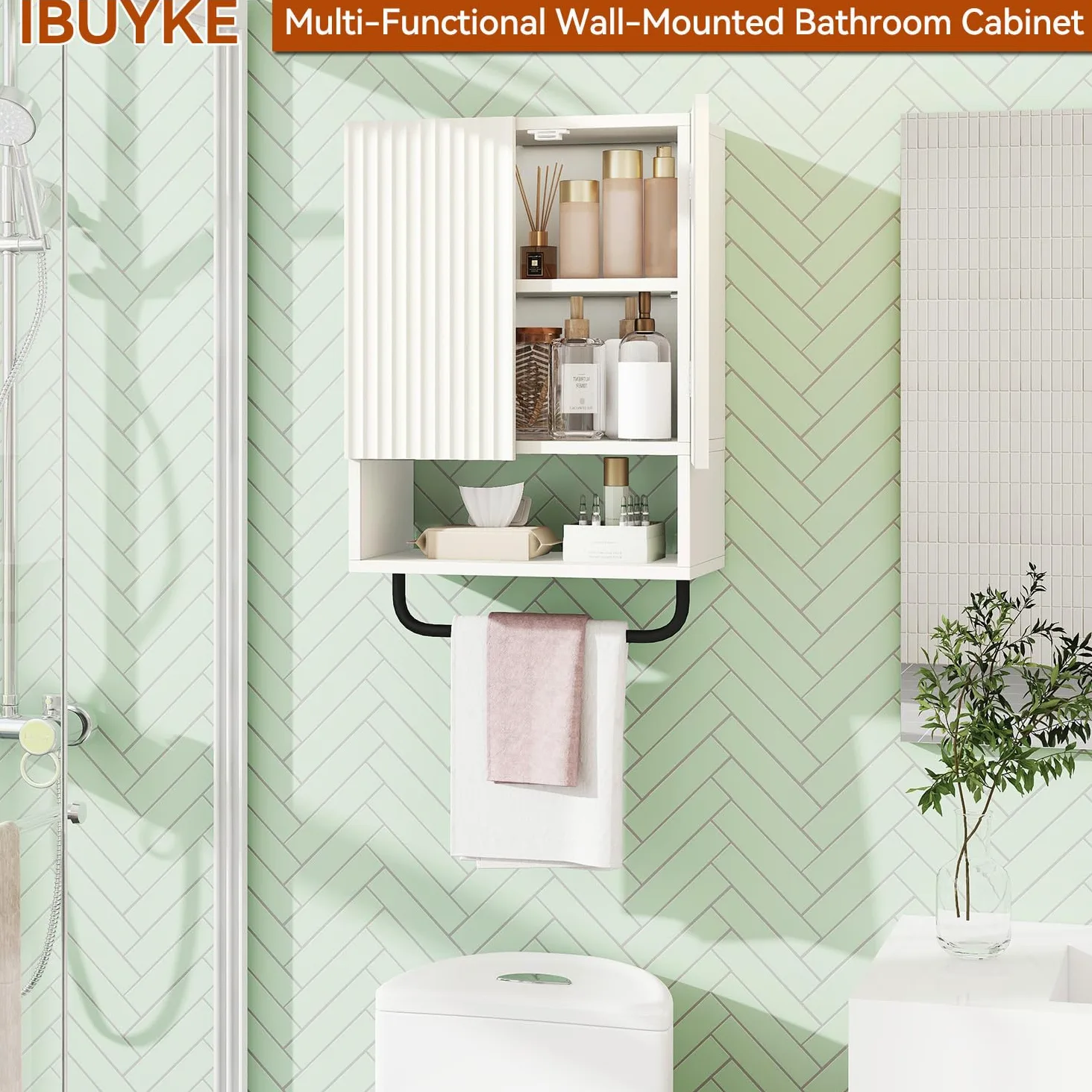 IBUYKE Le montage mural est une armoire de salle de bain WBS003W