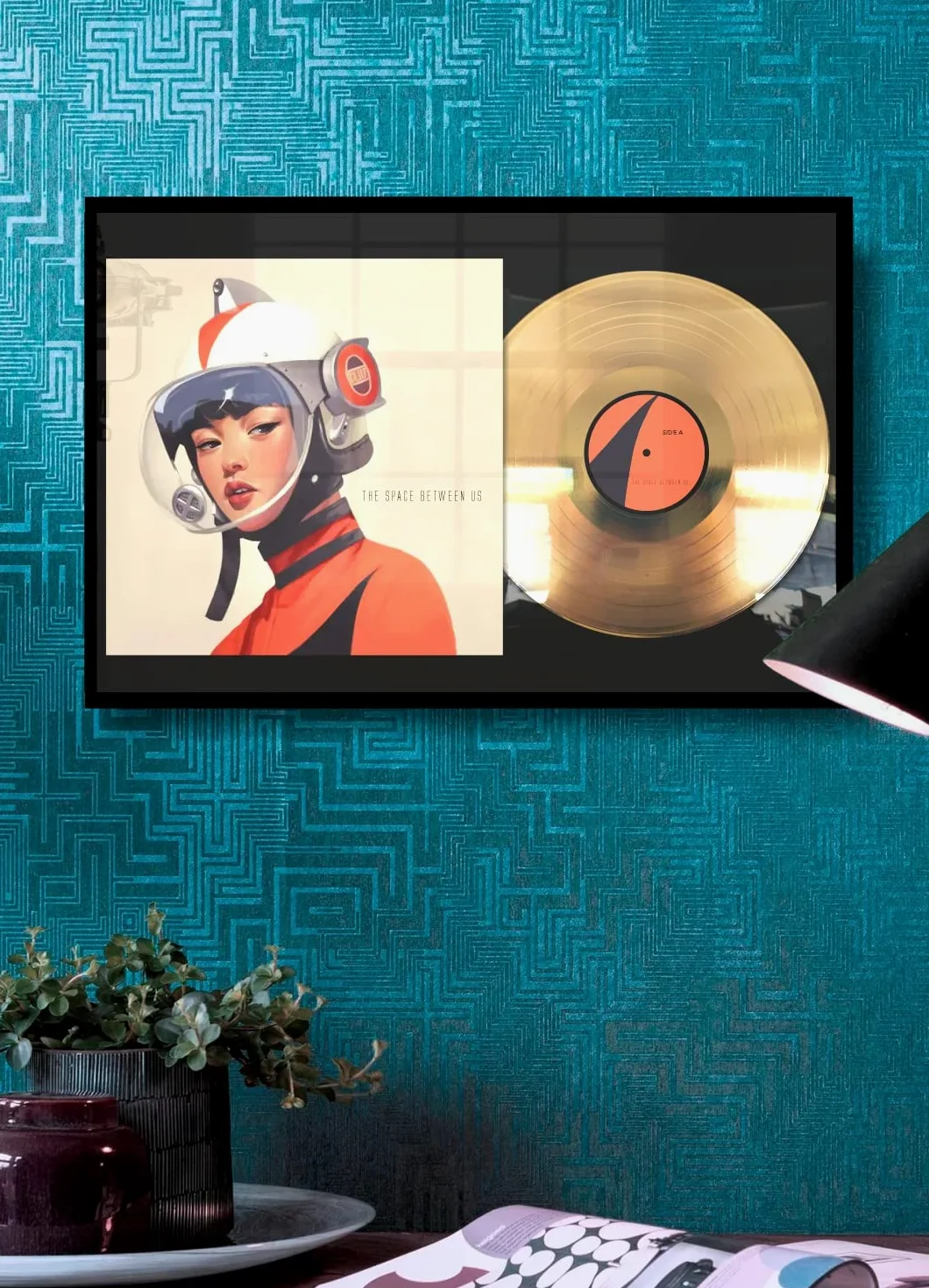 Disque d'or personnalisable encadré avec album cover - Idée cadeau pour musiciens, chanteurs, DJ, fabricants et fans (or)