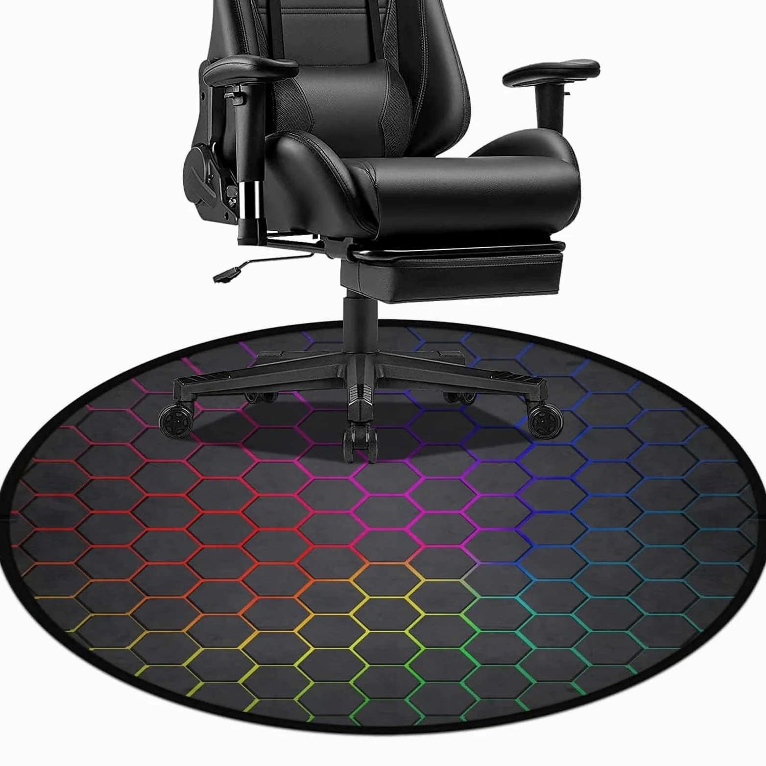 keepcute Tapis de Chaise de Jeu de 119,4 cm pour Plancher en Bois Dur, Tapis de Chaise de Bureau, Tapis de Chaise d'ordinateur, Tapis de Protection de Sol pour Bureau, Salle de Jeu, 1,2 m